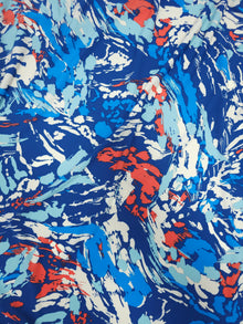  Blue Abstract Brushstroke Poly Jersey