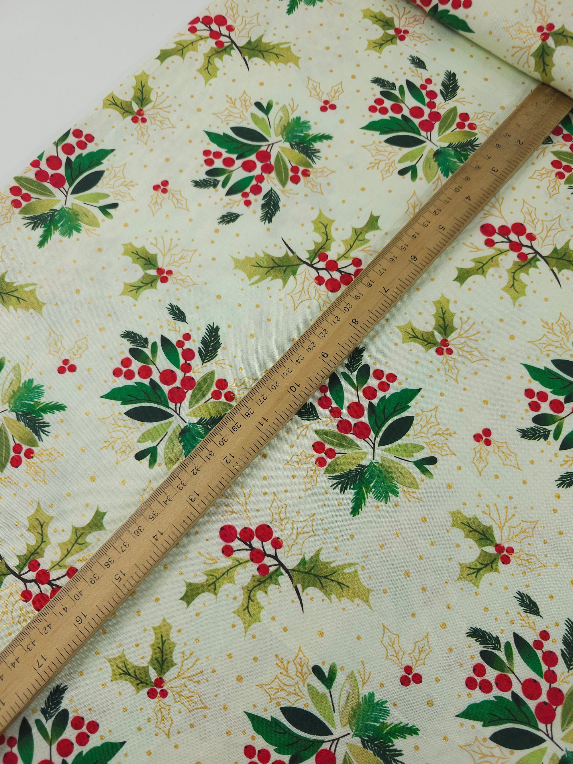 Yellow/Gold Holly Floral 100% Cotton