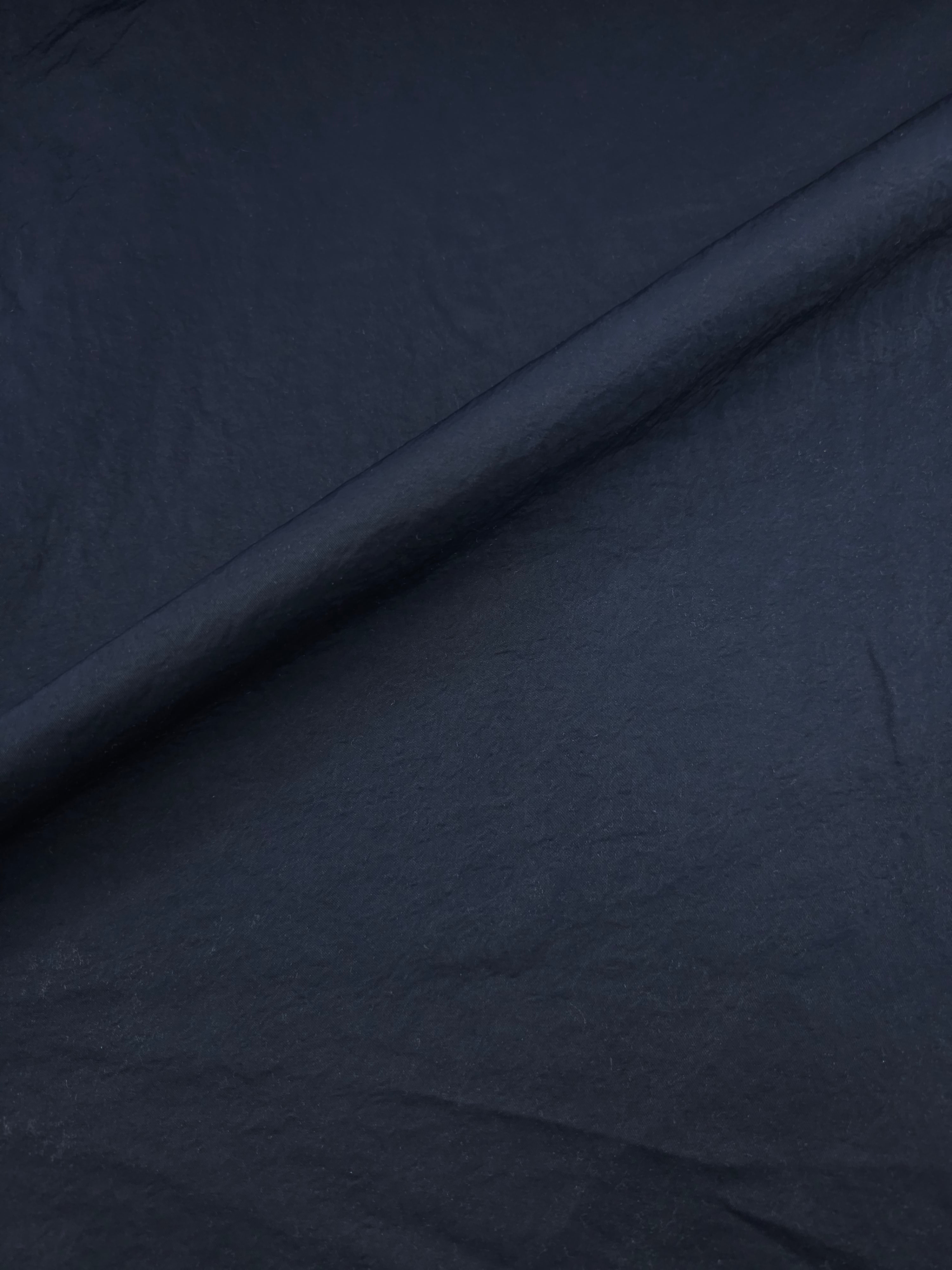 Dark Navy Heavyweight Crinkle Taffeta