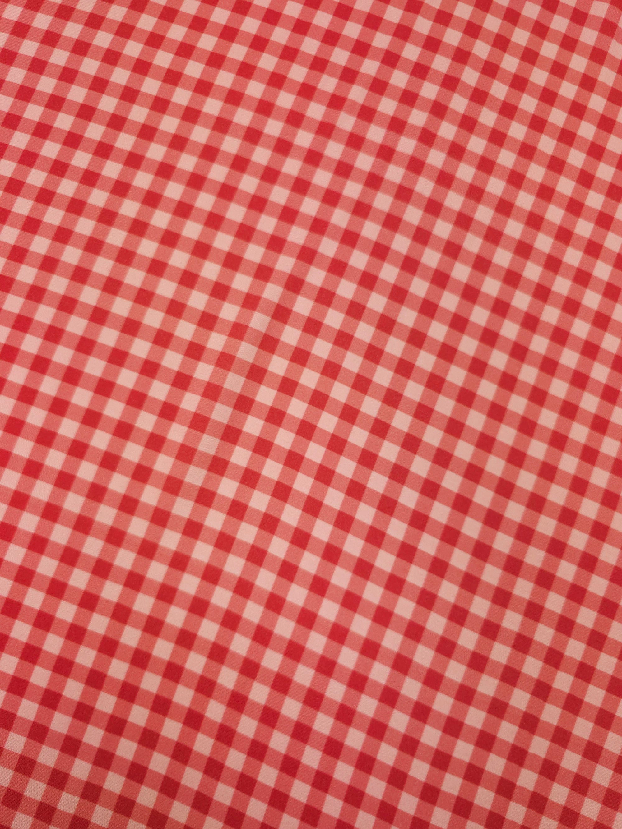 Red Duo Tone Gingham Viscose