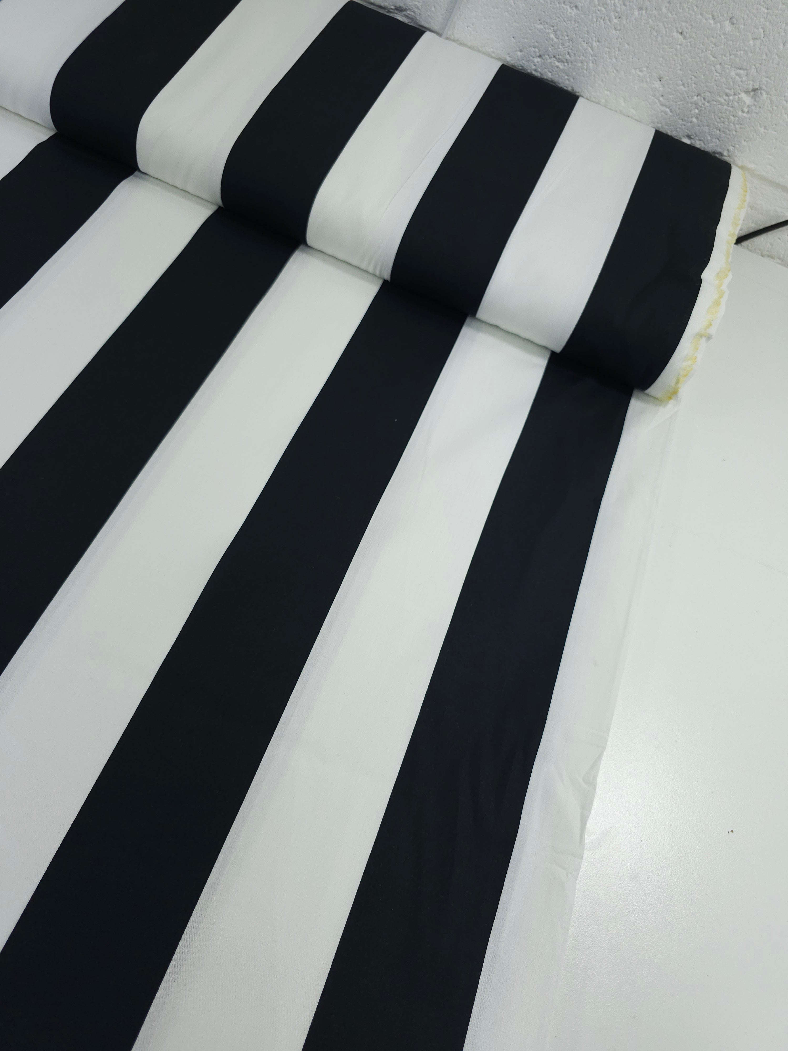 Black/White Wide Stripe 100% Cotton 122" *EXTRA WIDE*