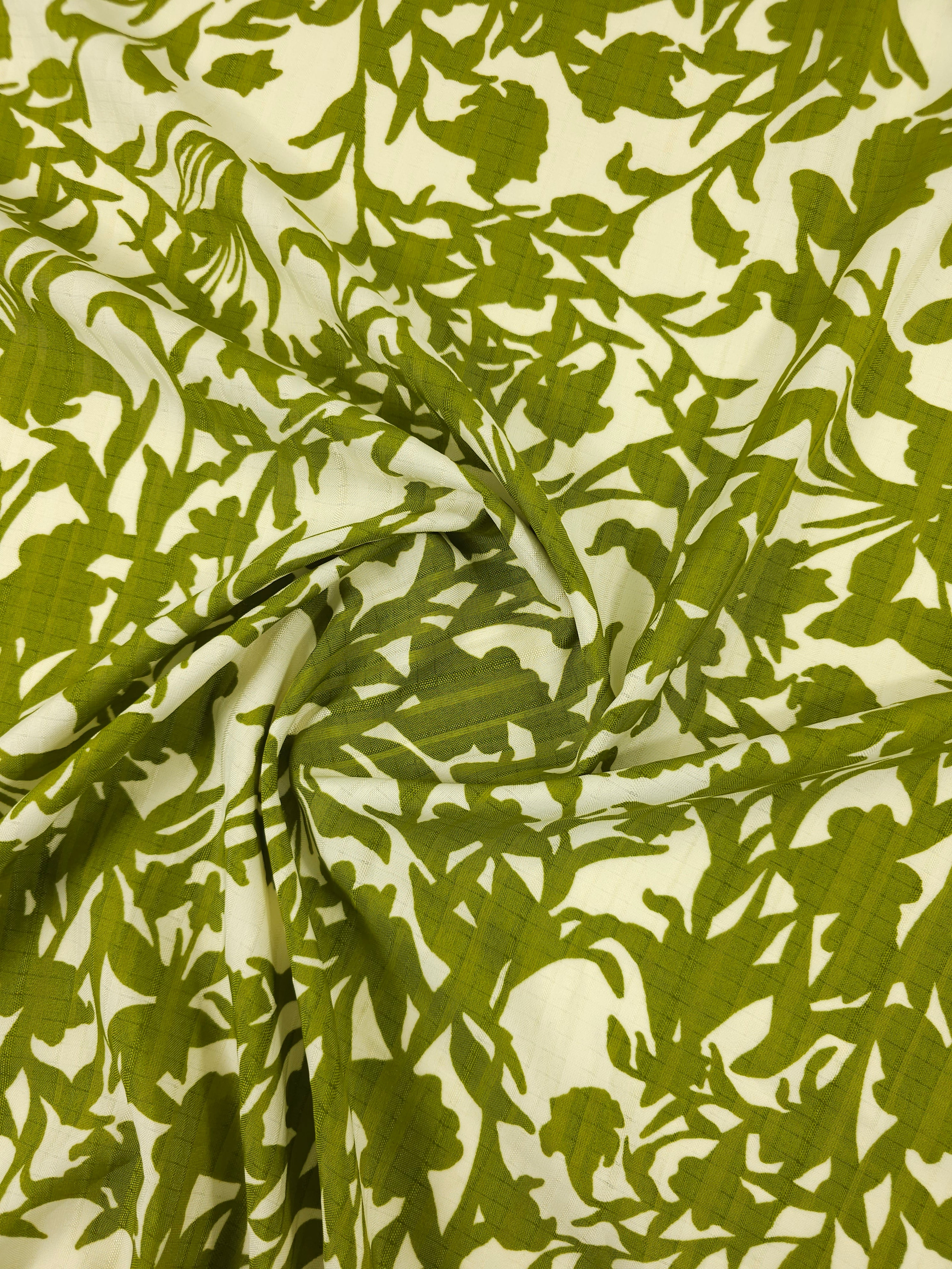 Deep Lime Leaf Branch Poly Viscose