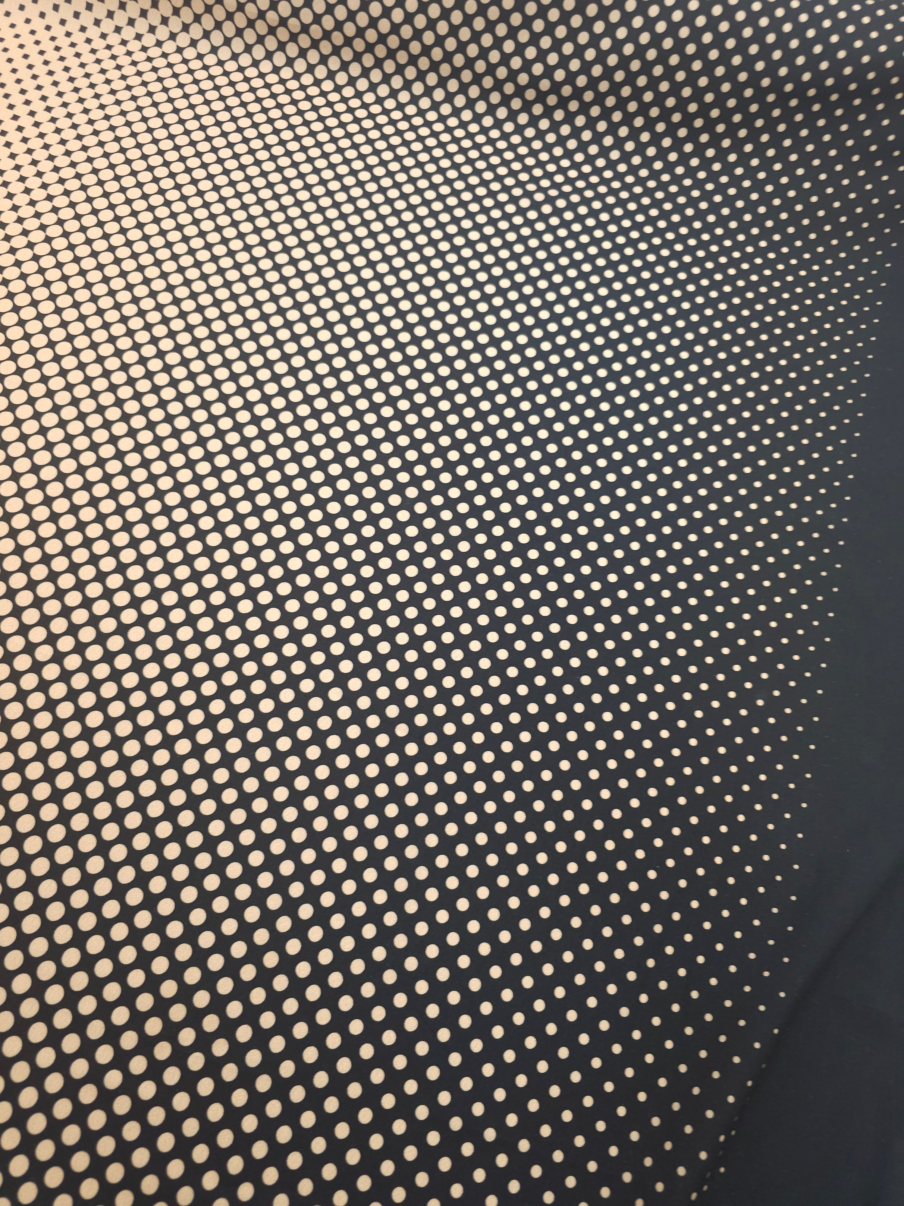 Beige/Black Dotty Trance Poly Crepe