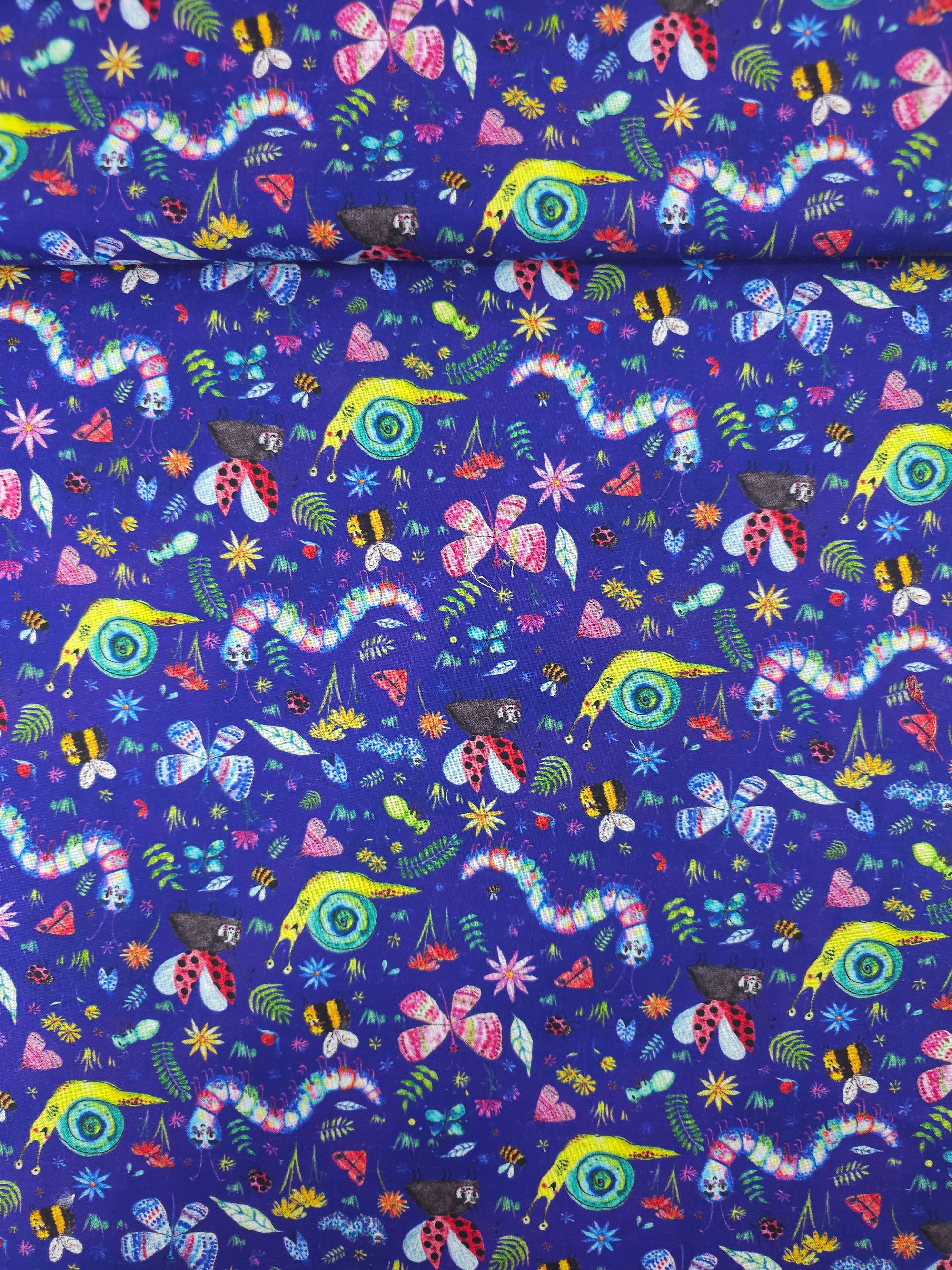 Bluey Purple Insect 100% Cotton