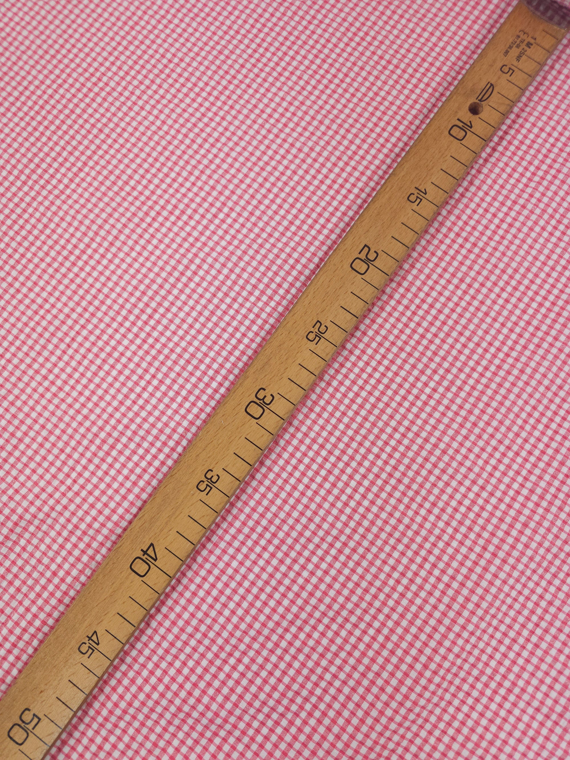 Candy Pink Mini Gingham Crinkle Poly Cotton