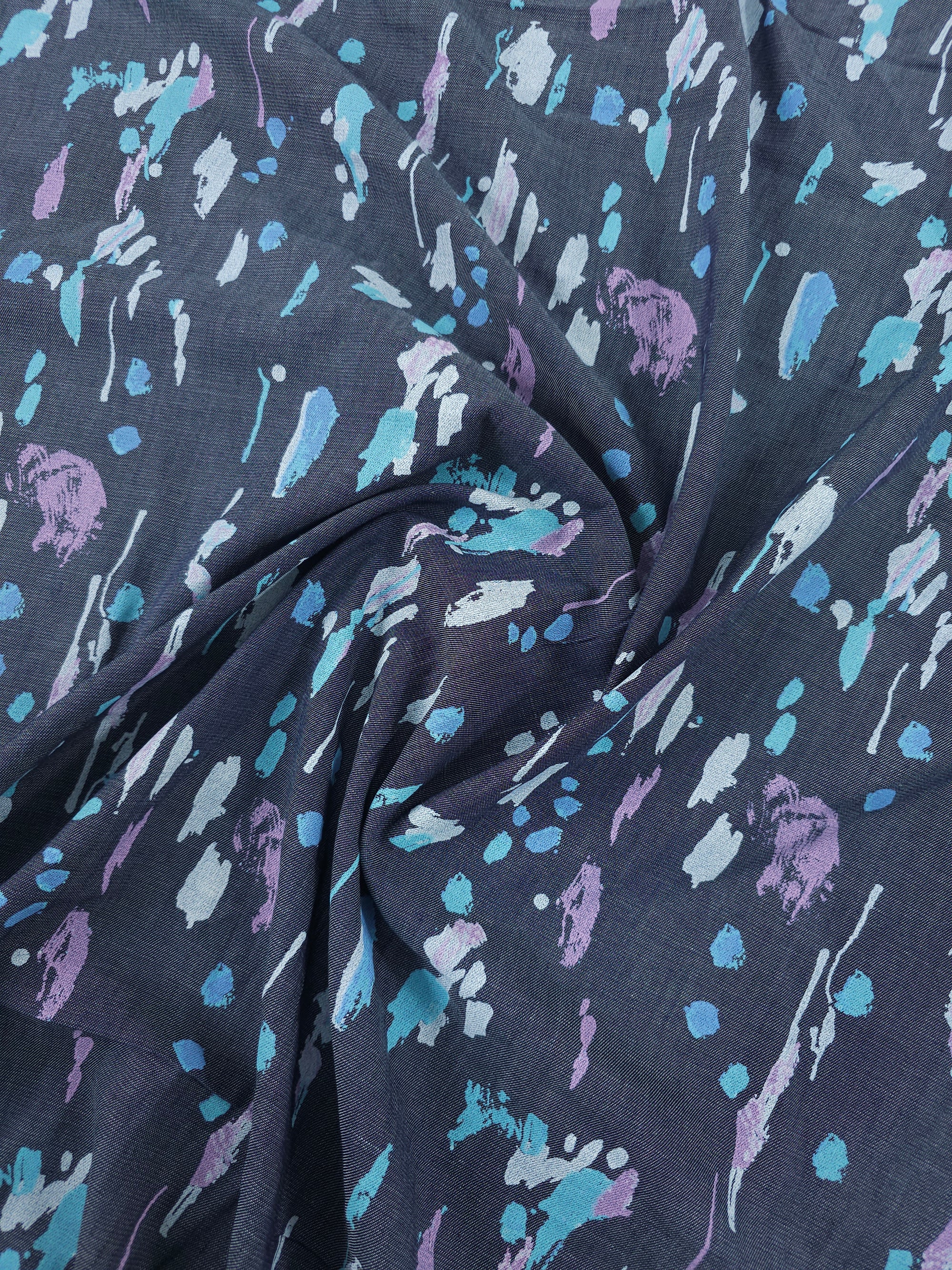 Abstract Splat Stroke Chambray