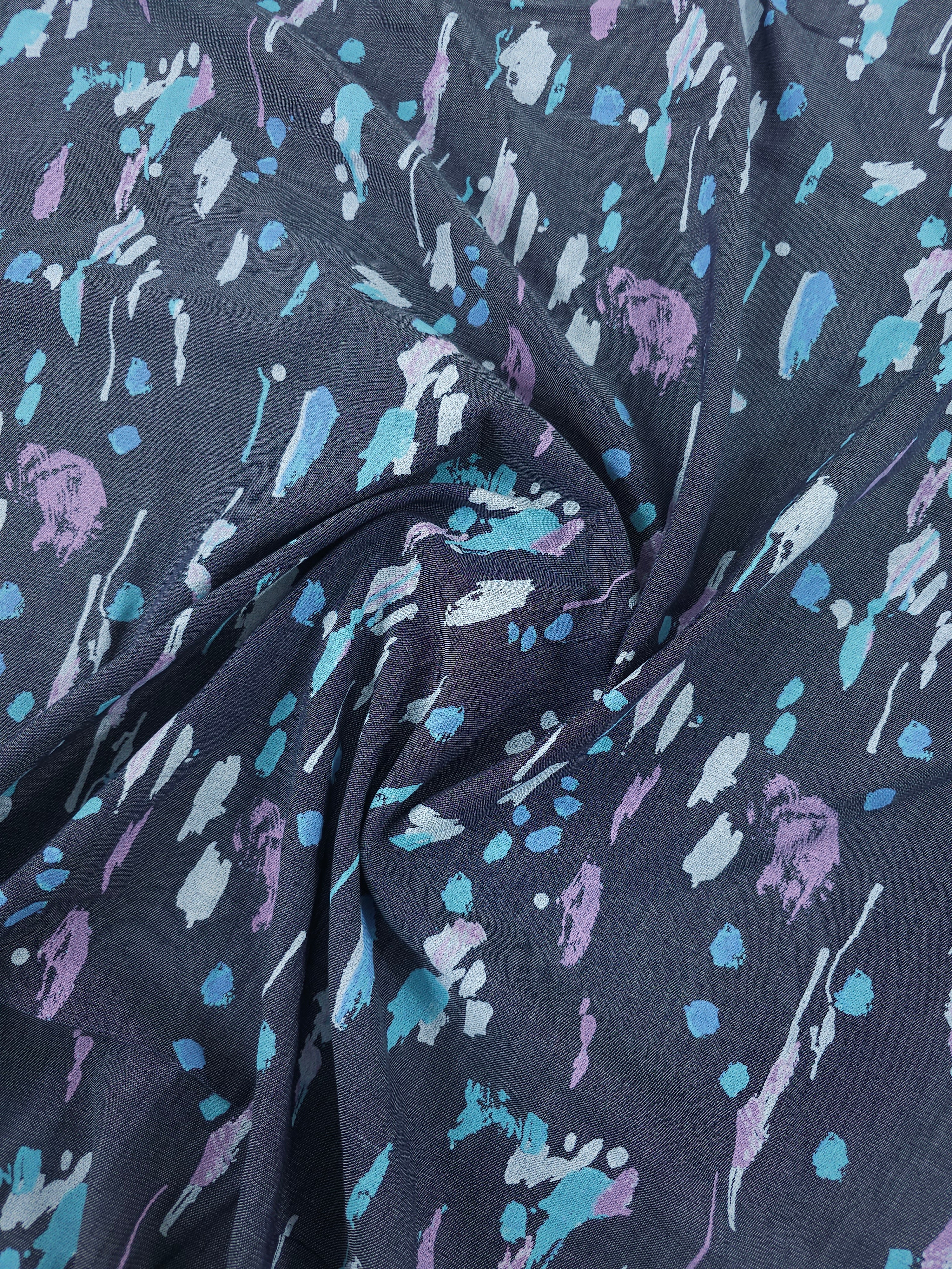 Abstract Splat Stroke Chambray