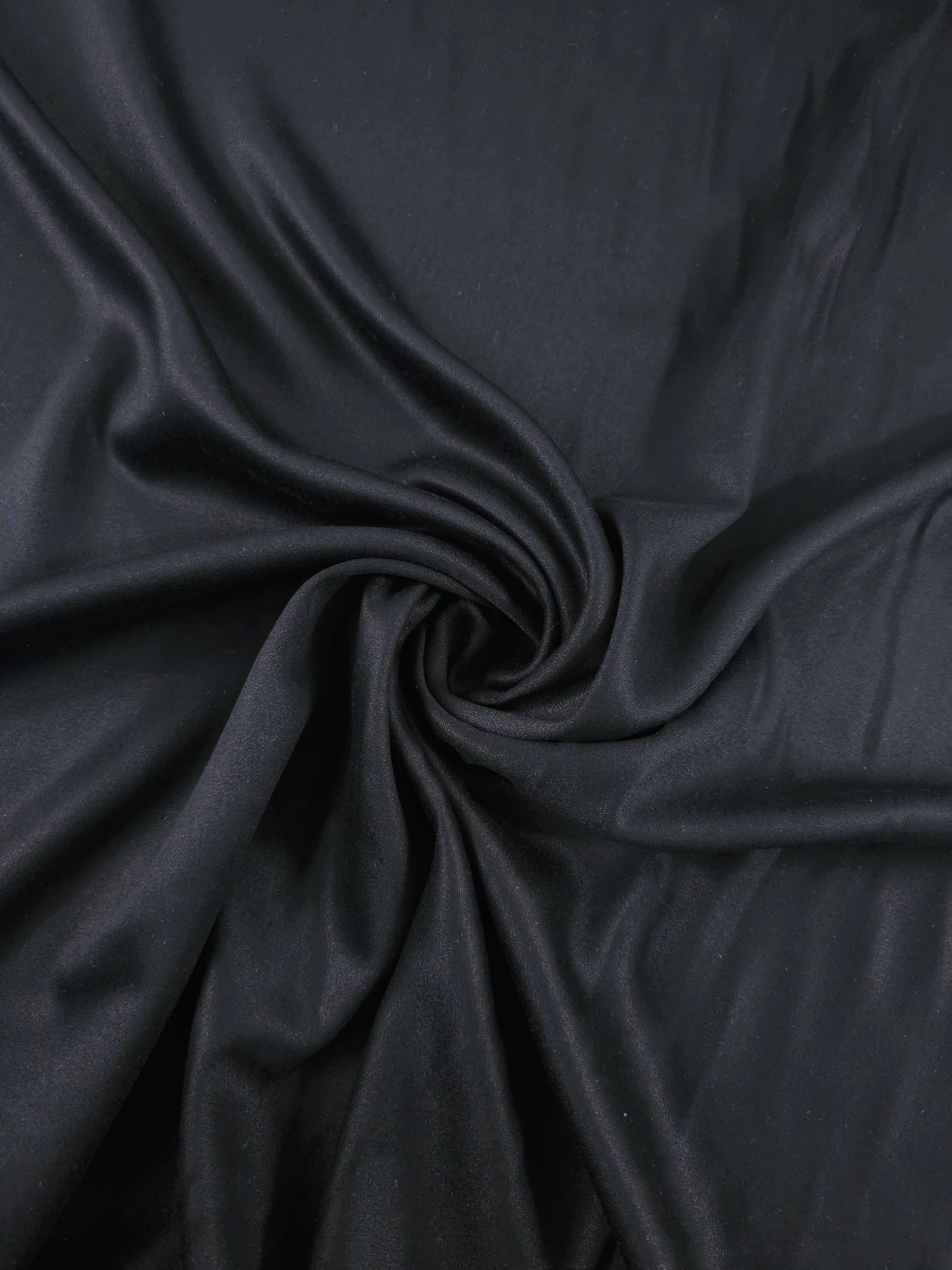 Black Viscose Matte Satin