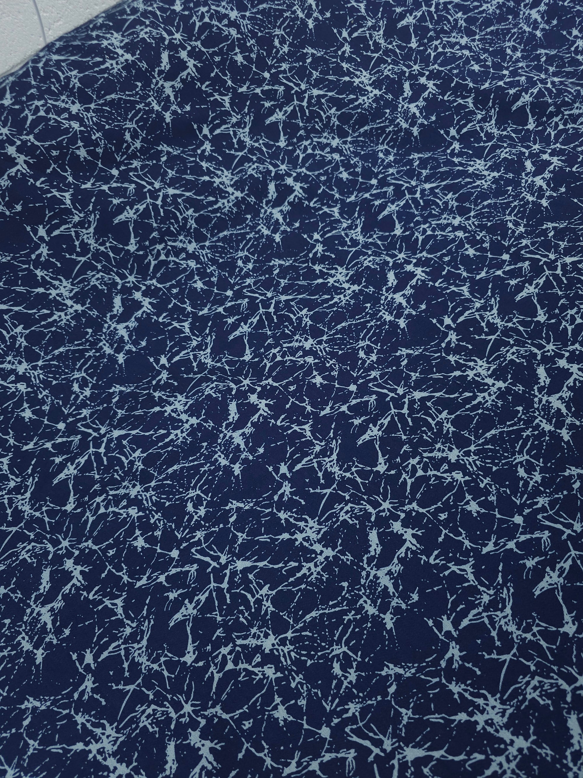 Navy/Light Blue Abstract Web Denim