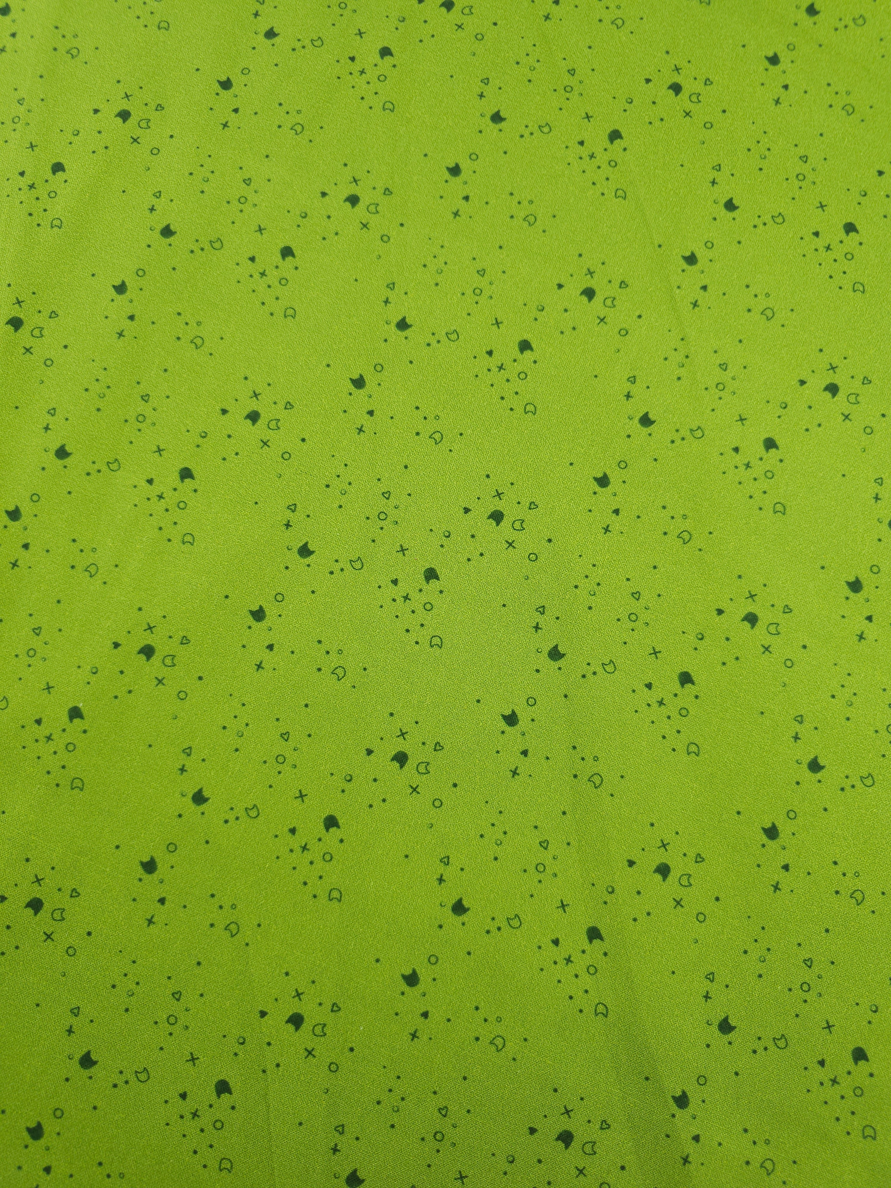 Olive/Dark Green Kitty Litter 100% Cotton - Pammie Jane