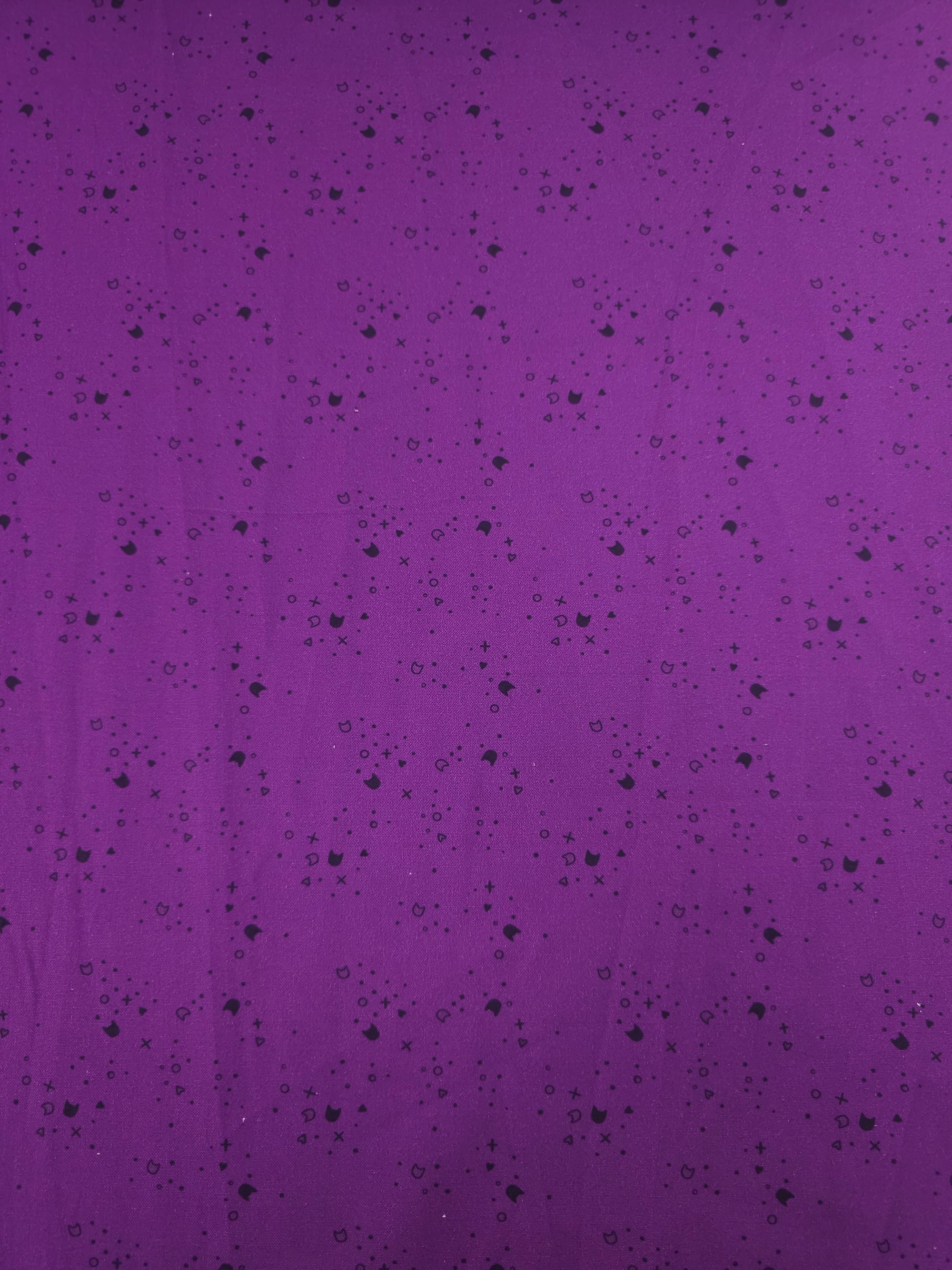 Purple/Black Kitty Litter 100% Cotton - Pammie Jane