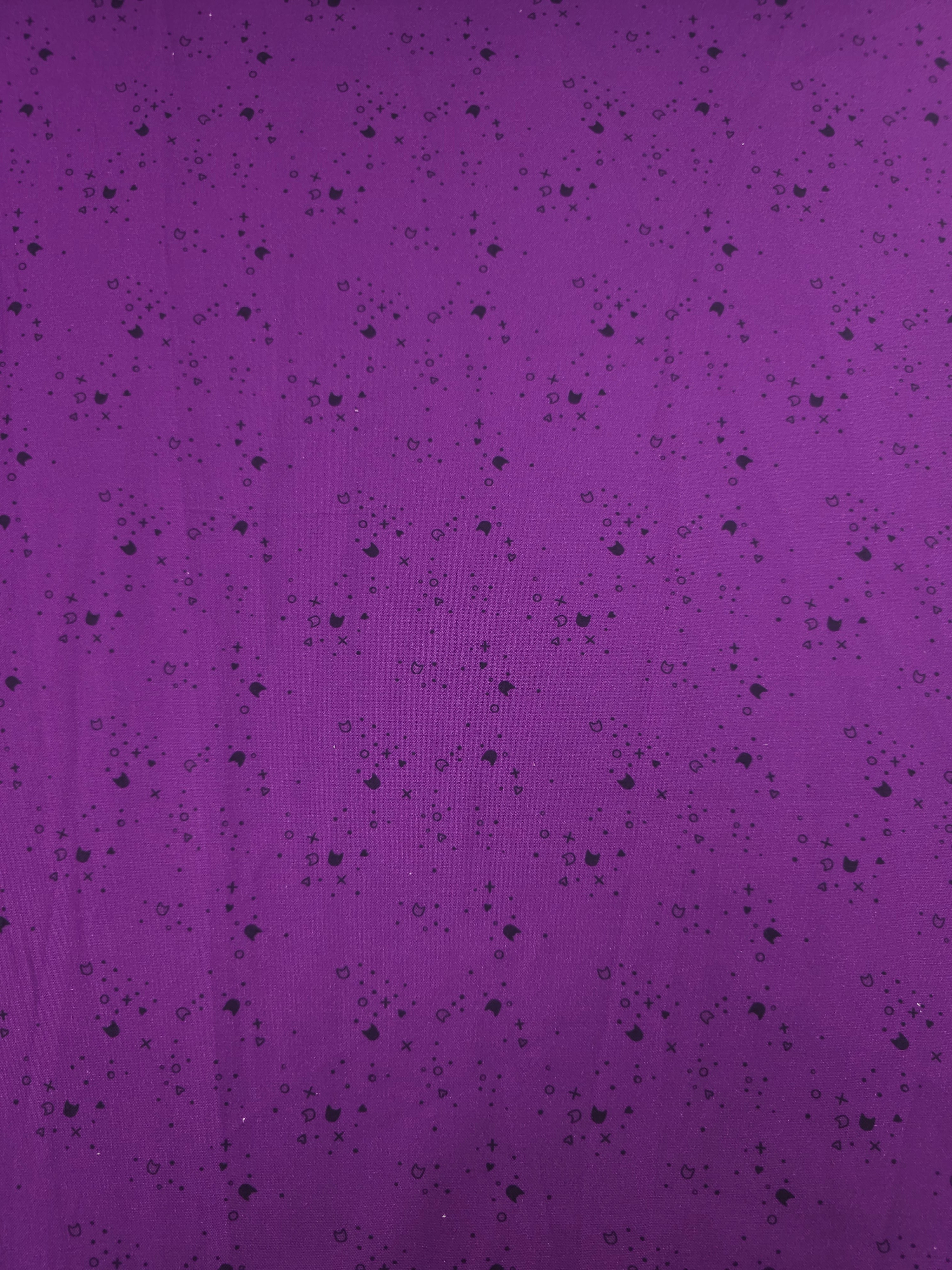 Purple/Black Kitty Litter 100% Cotton - Pammie Jane