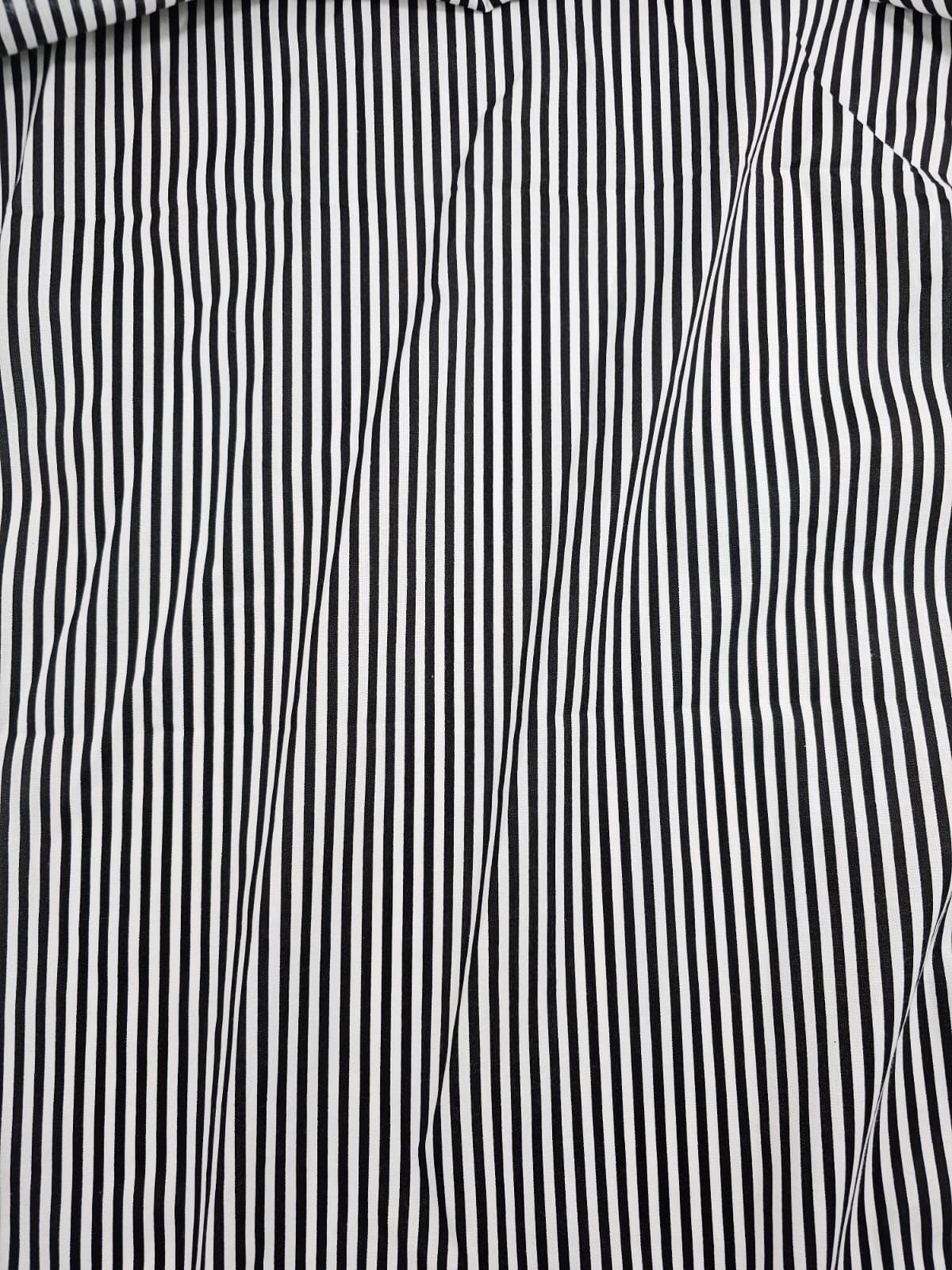 Black & White Striped Cotton (Defect)  - 4.5m Piece