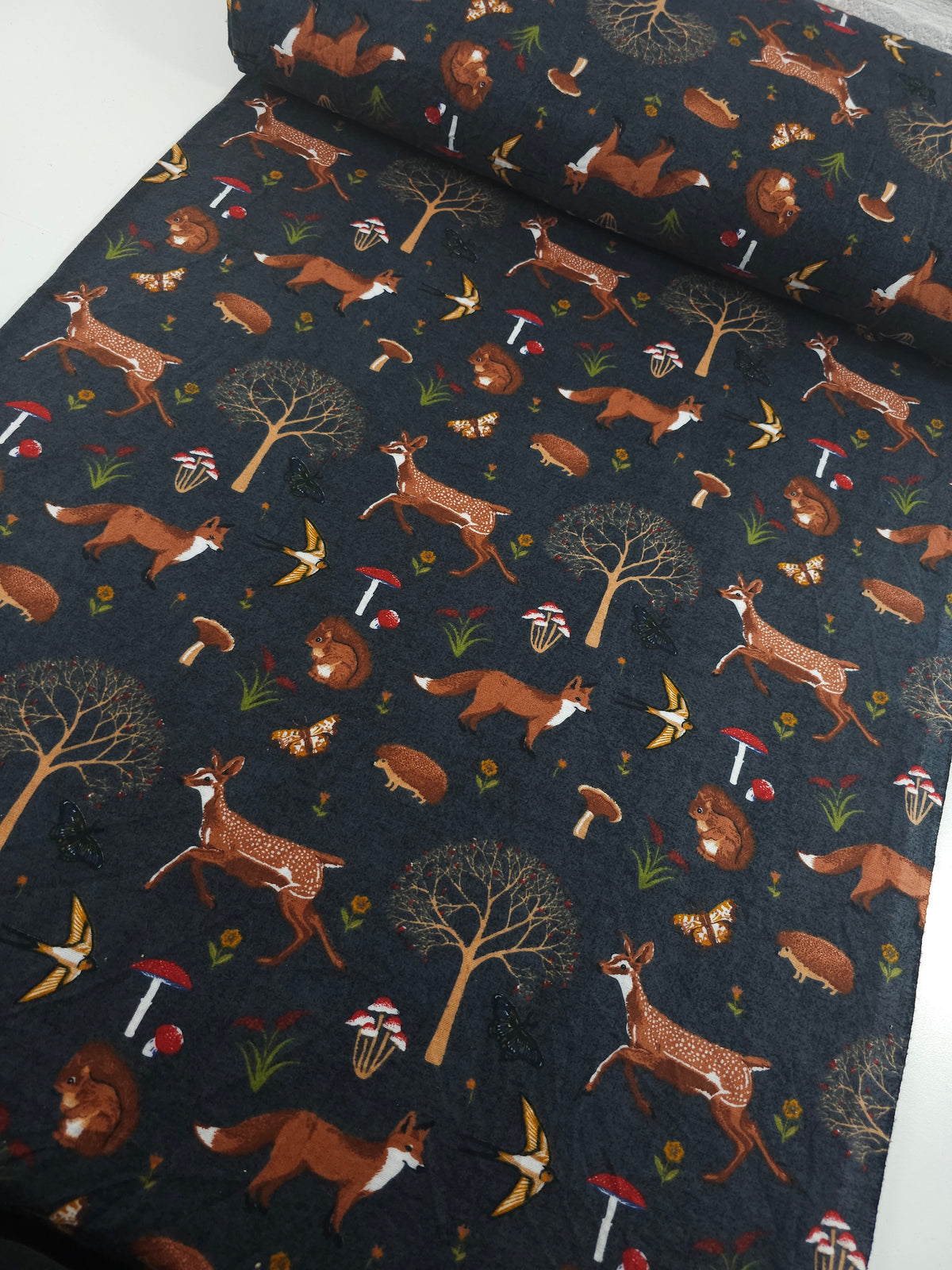 Woodland Animals Lightweight Flannel Cotton
