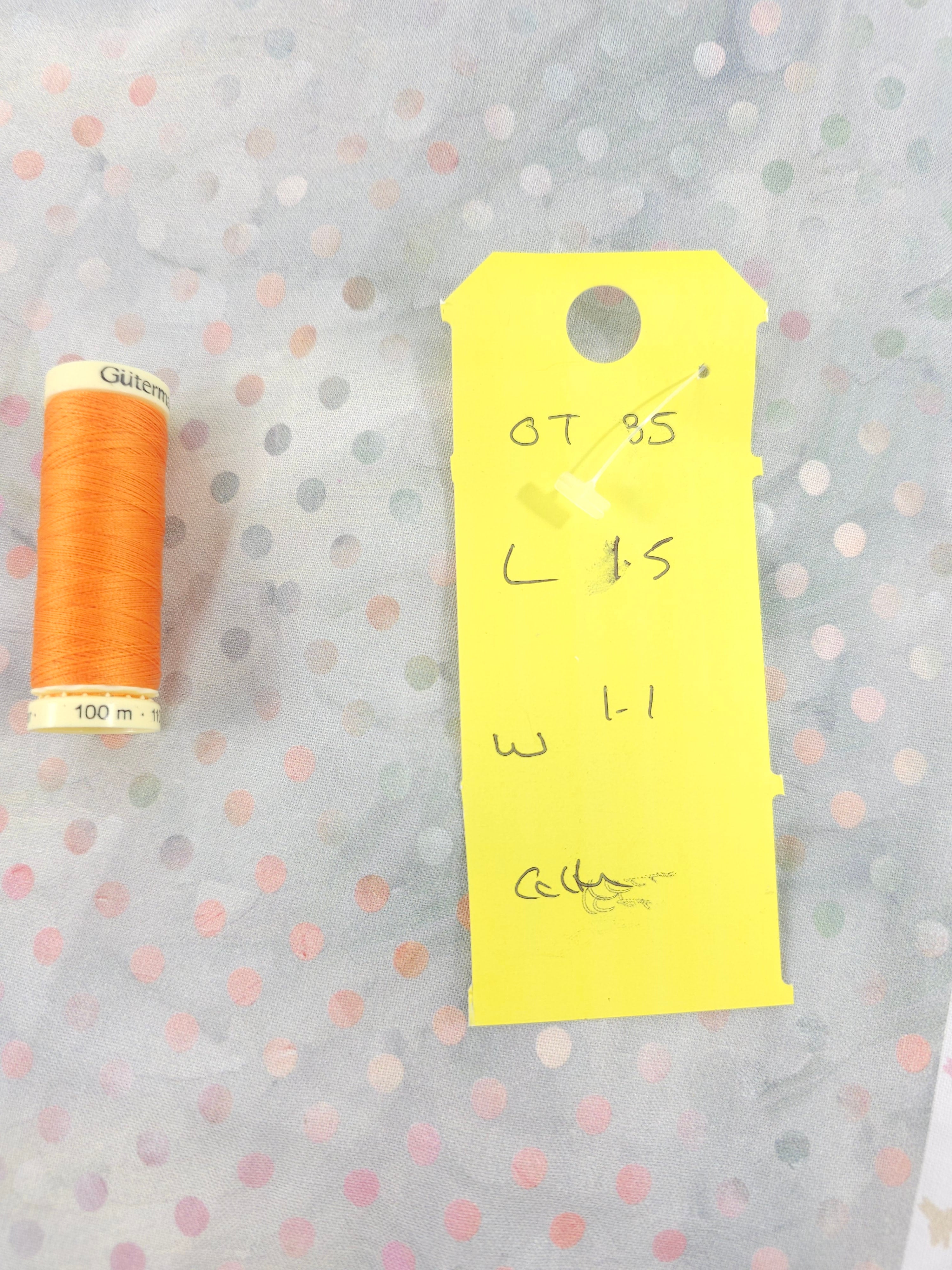 Light grey pink polka Cotton- 1.5m piece