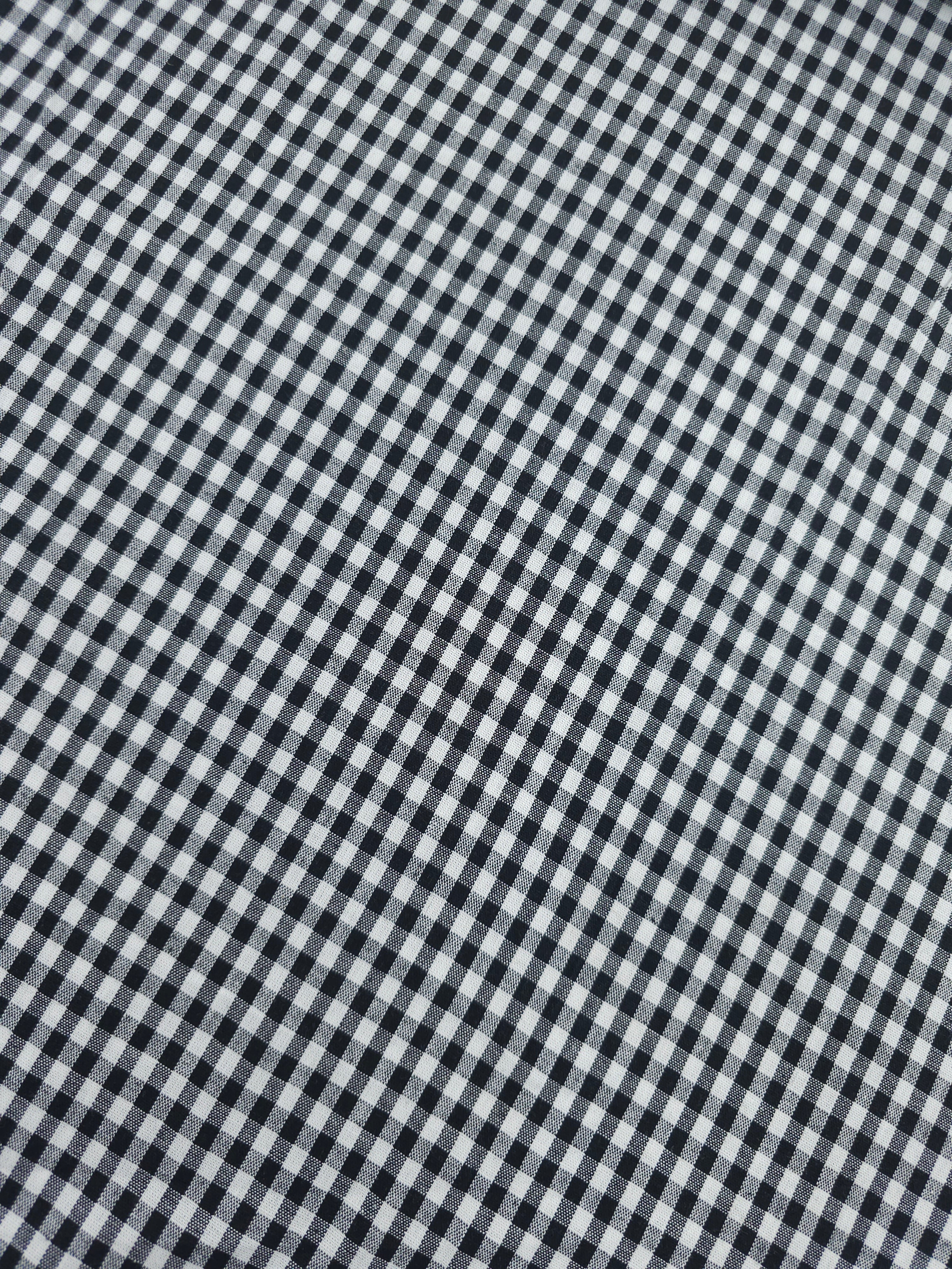 Black/White Small Gingham 100% Cotton
