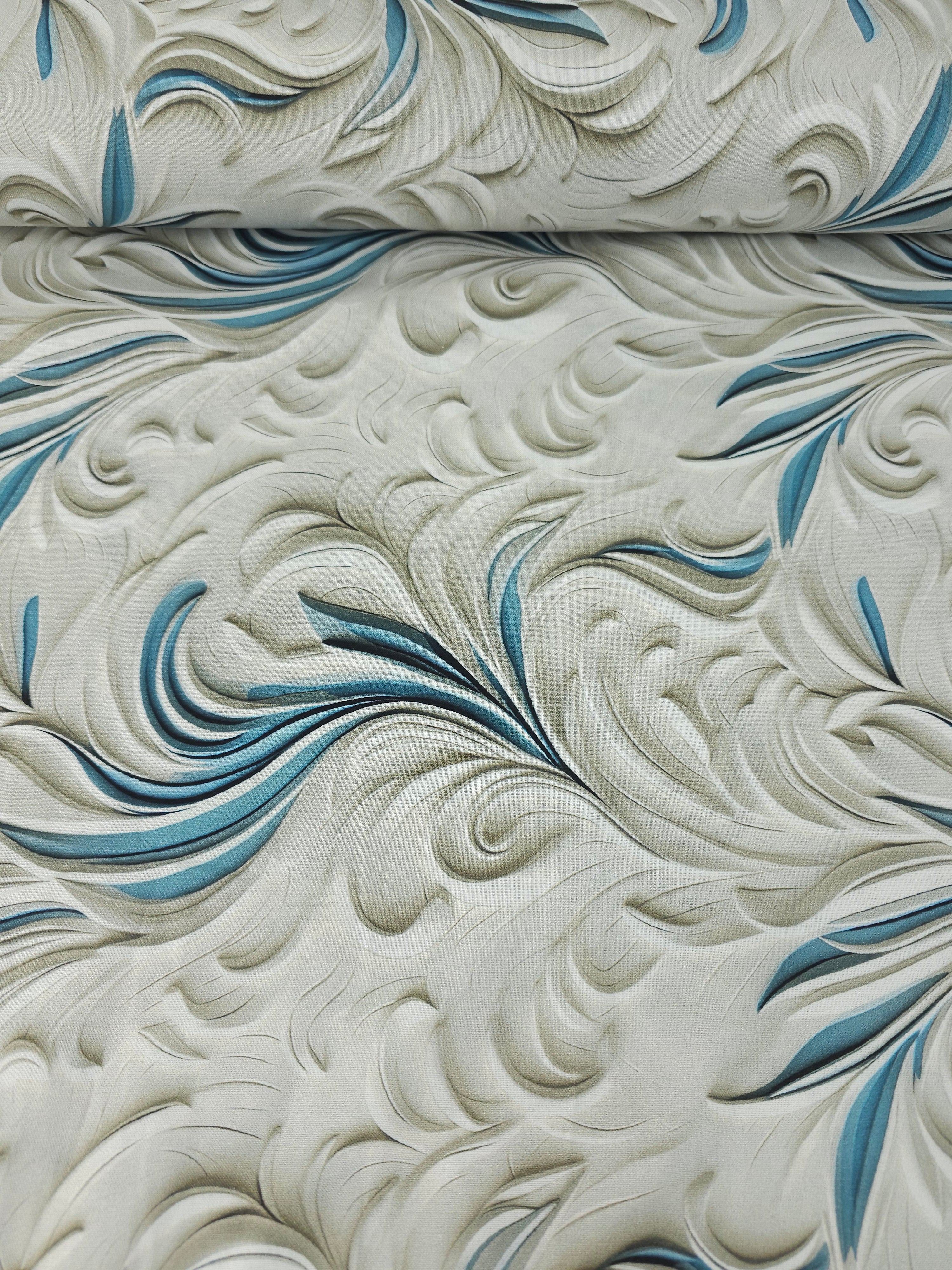 3D Look Pillar Swirl 100% Cotton