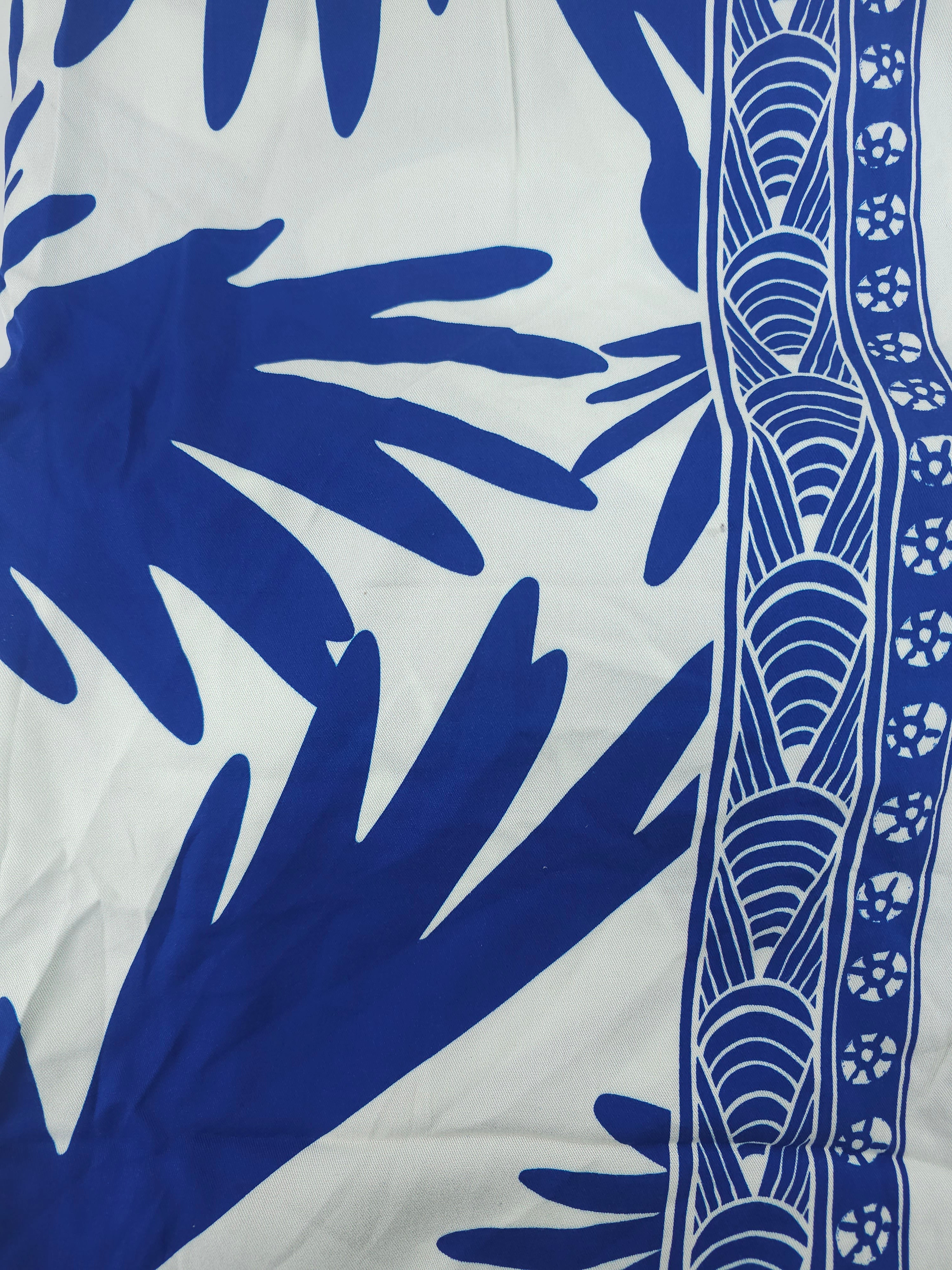Blue Abstract Design Viscose- 3.7m Piece