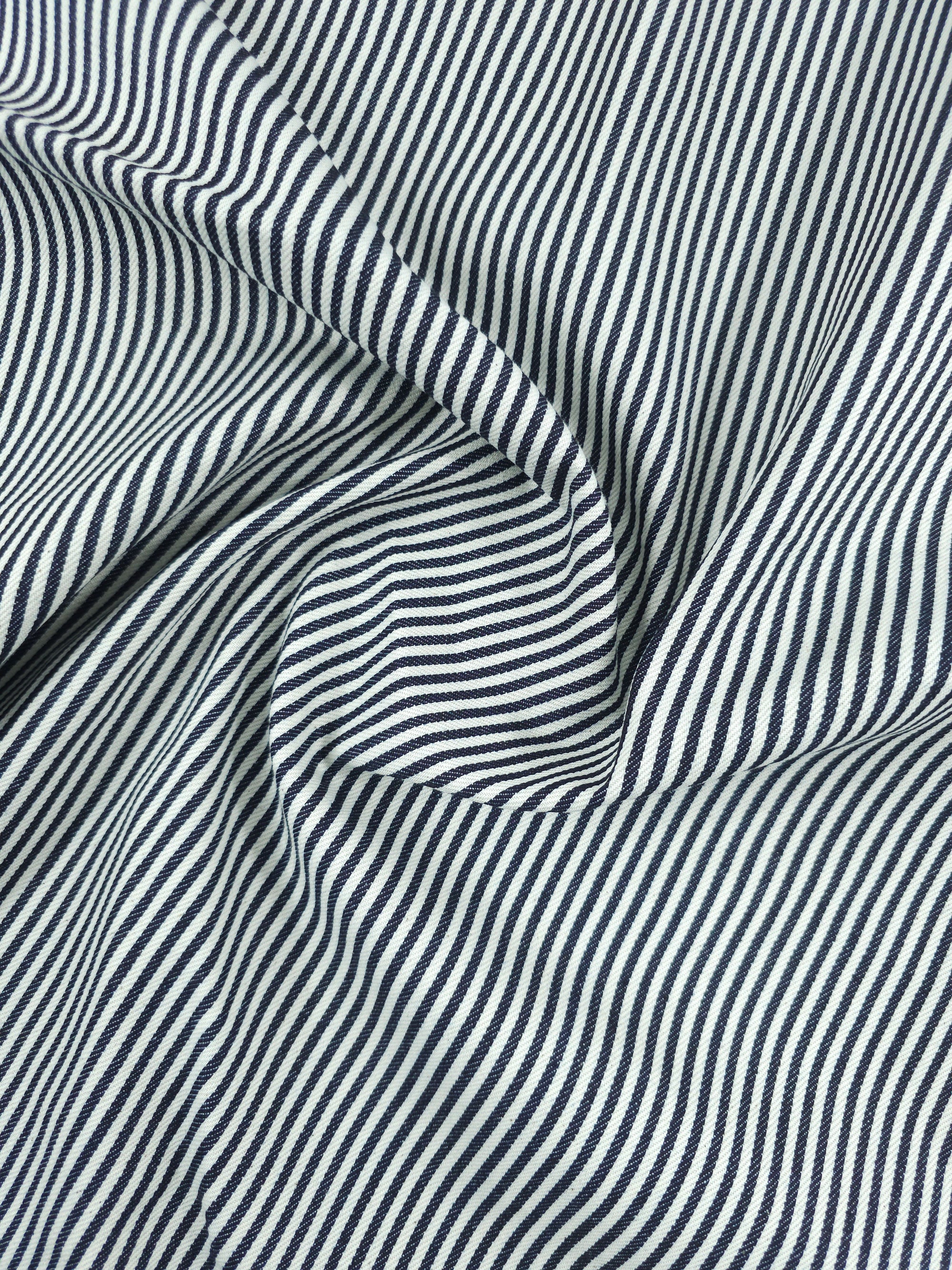 Navy/White Stripe Denim