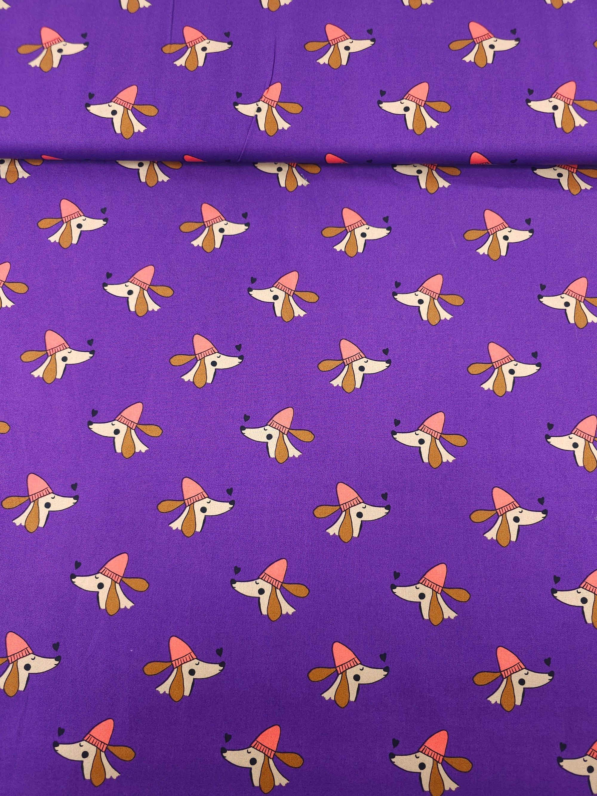 Purple Sausage Dog 100% Cotton 57"