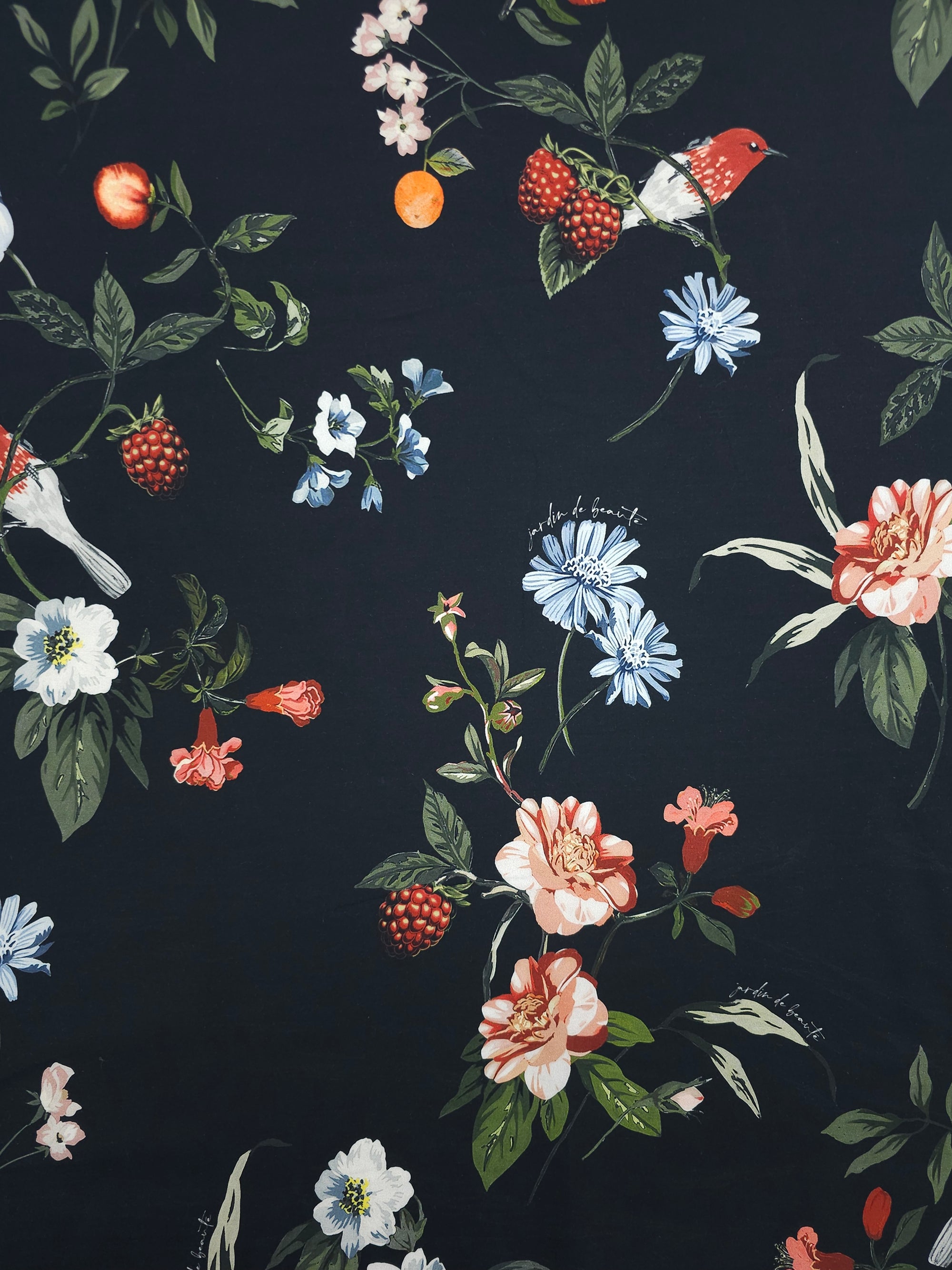 Berry Bird Floral Lightweight Cotton