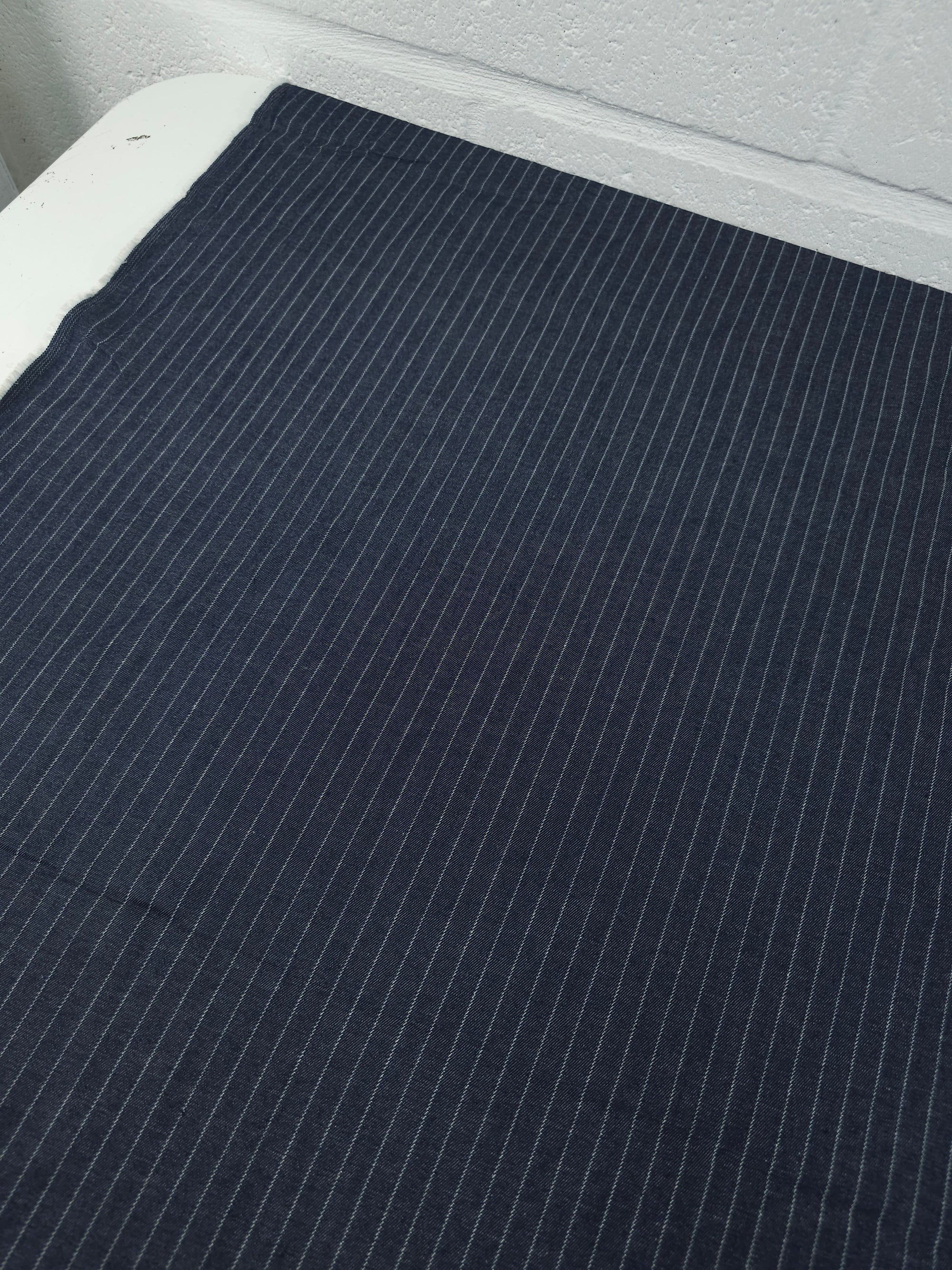 Navy Pinstripe Chambray
