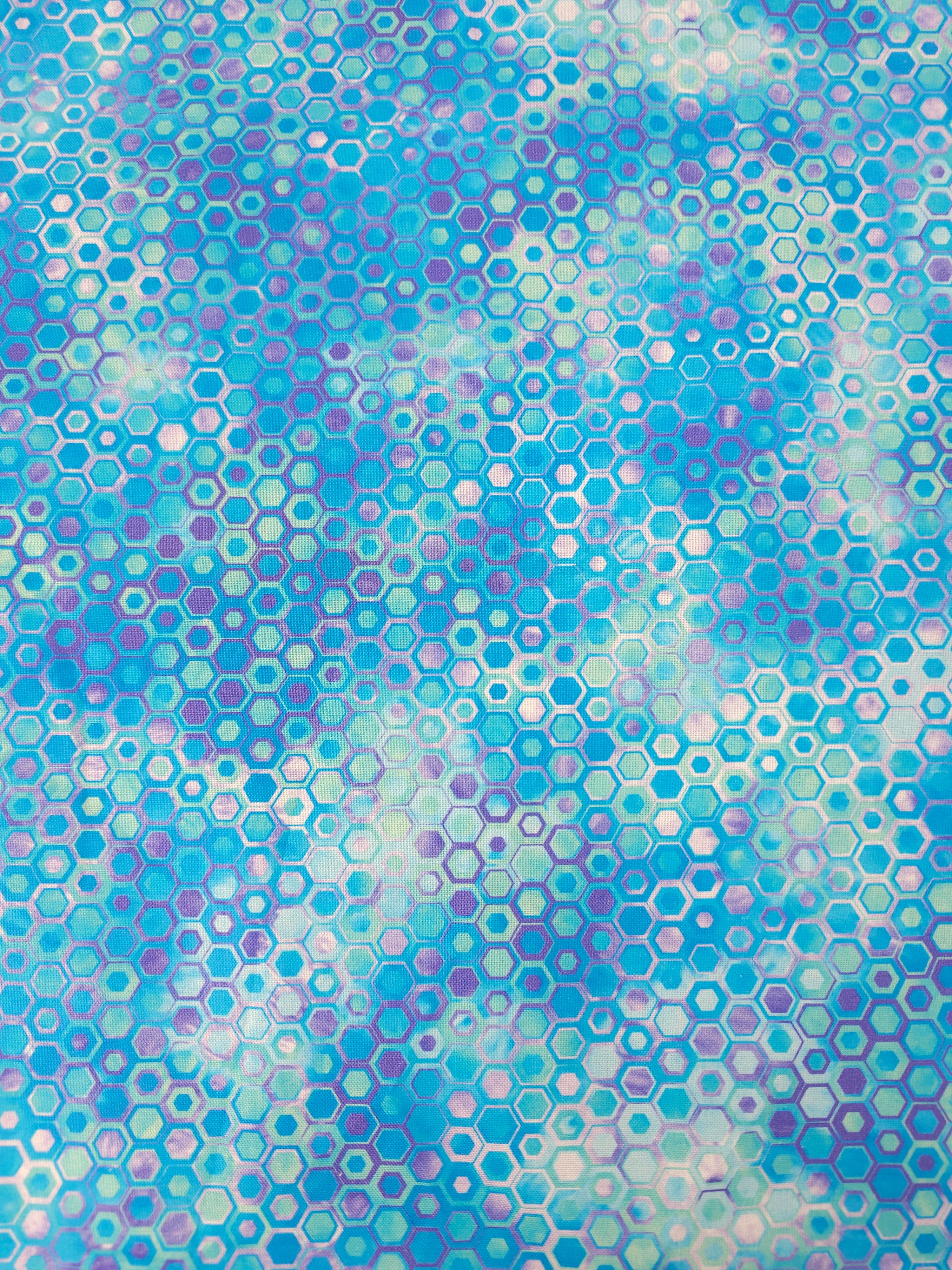 Light Blue Hexagon Phantasma 100% Cotton - Robert Kaufman