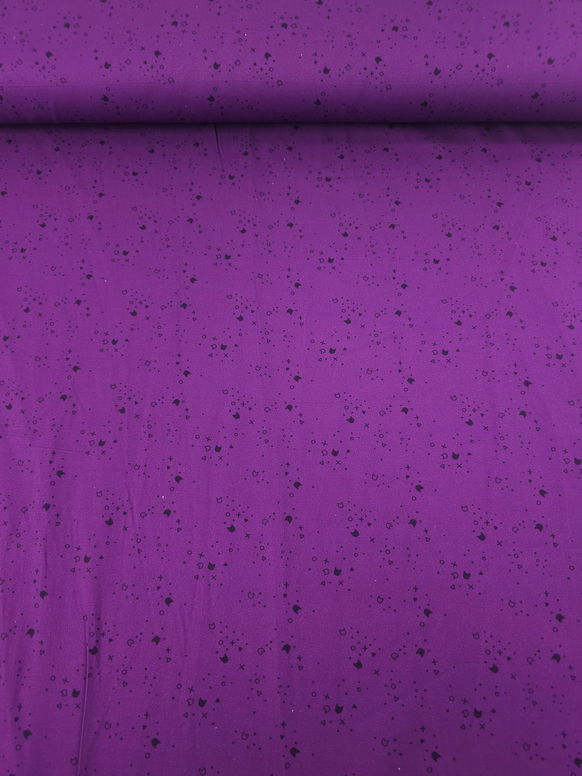 Purple/Black Kitty Litter 100% Cotton - Pammie Jane
