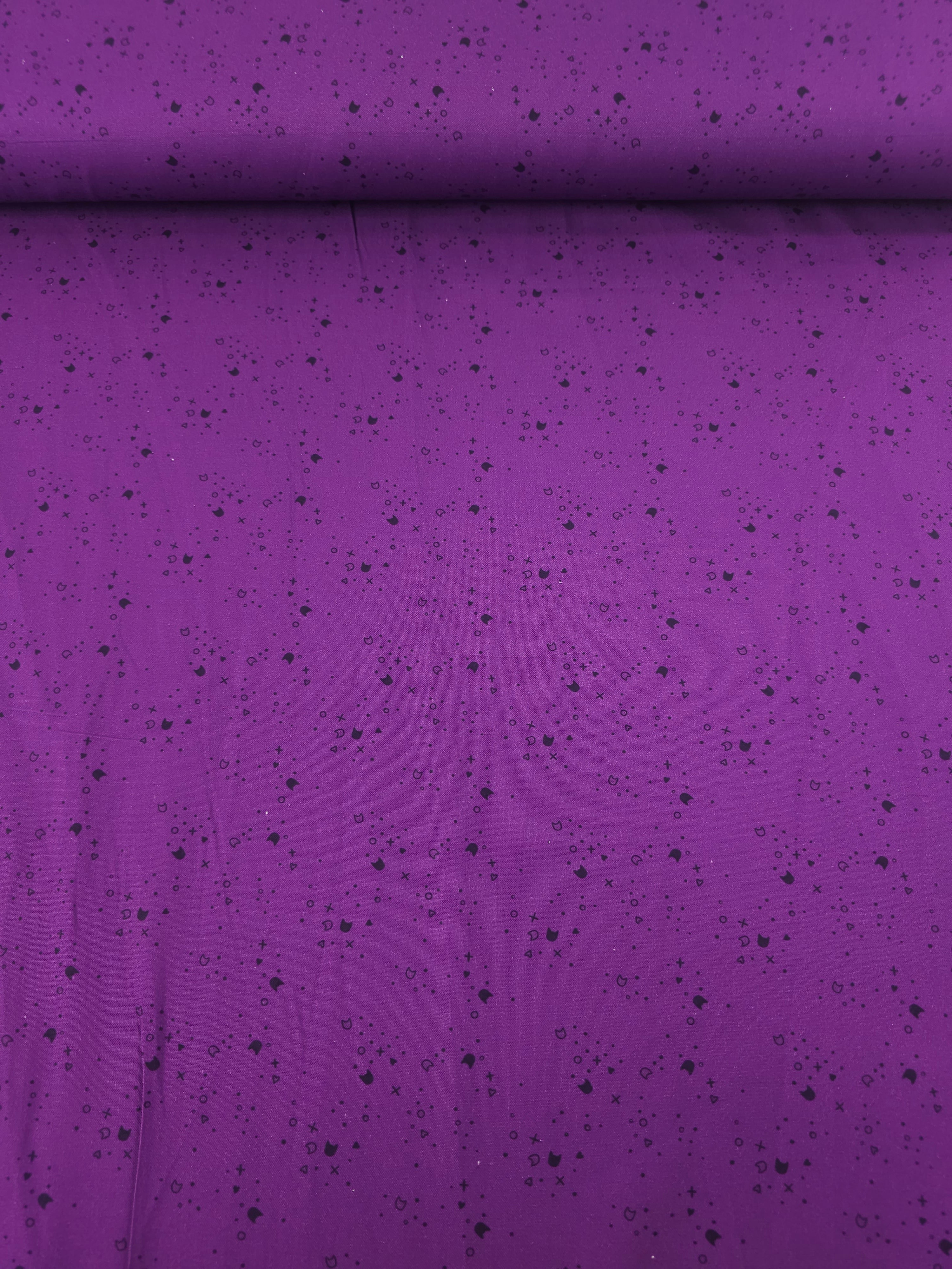 Purple/Black Kitty Litter 100% Cotton - Pammie Jane