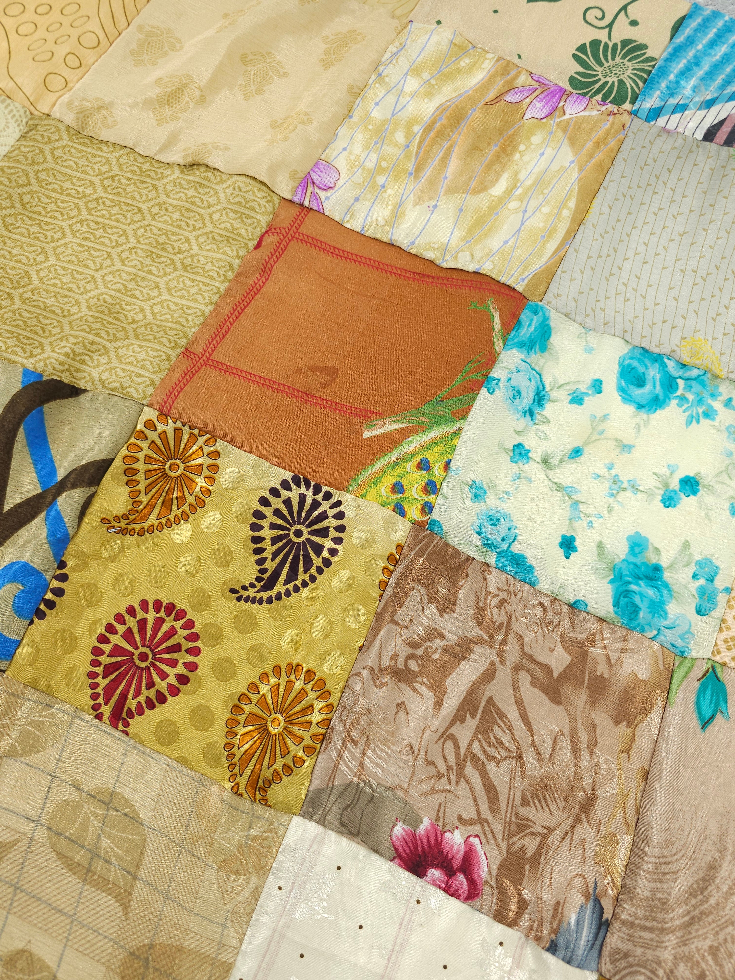 Multi Pattern Silk Patchwork
