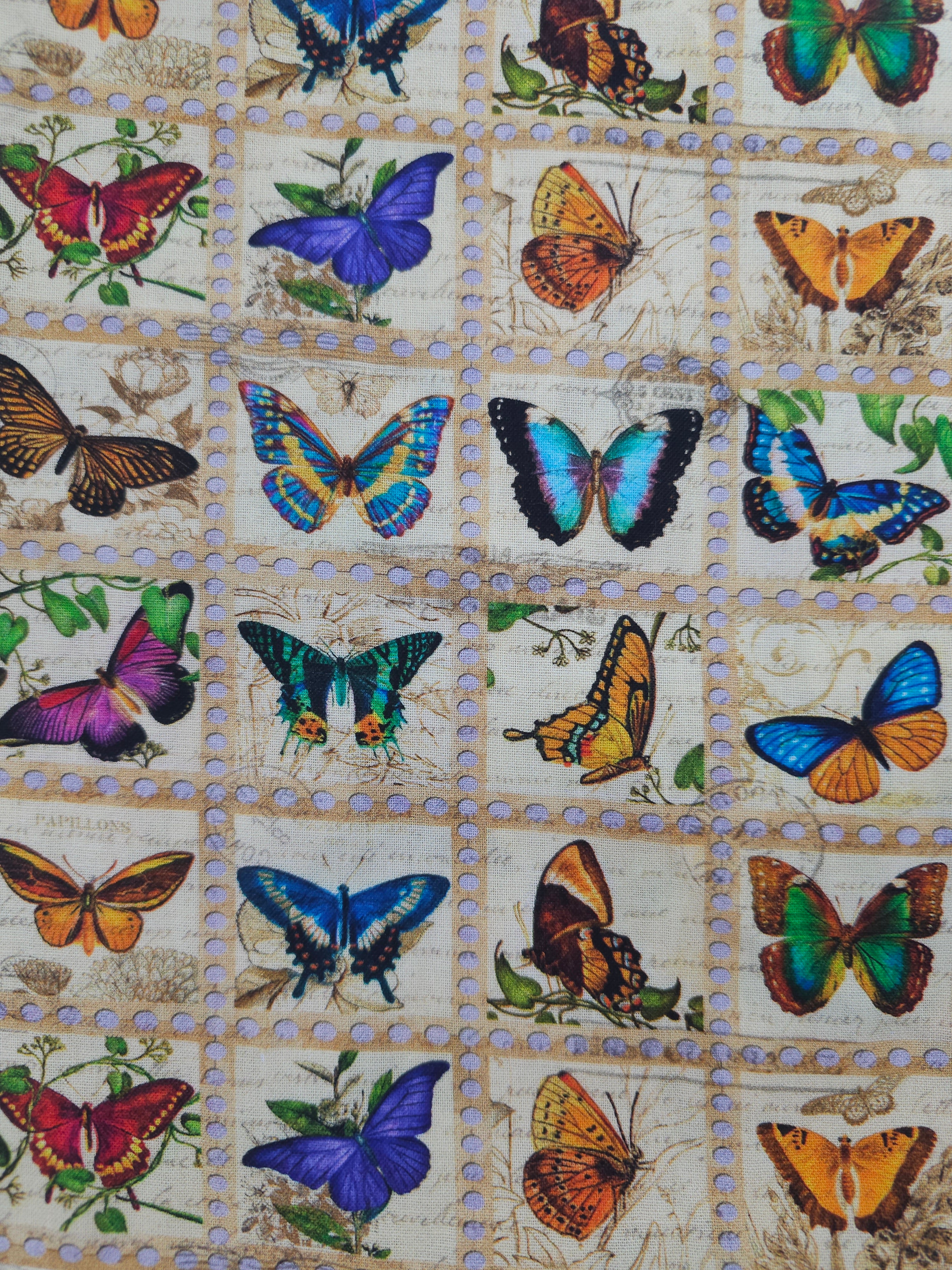 Butterfly stamp Cotton- 1.5m piece
