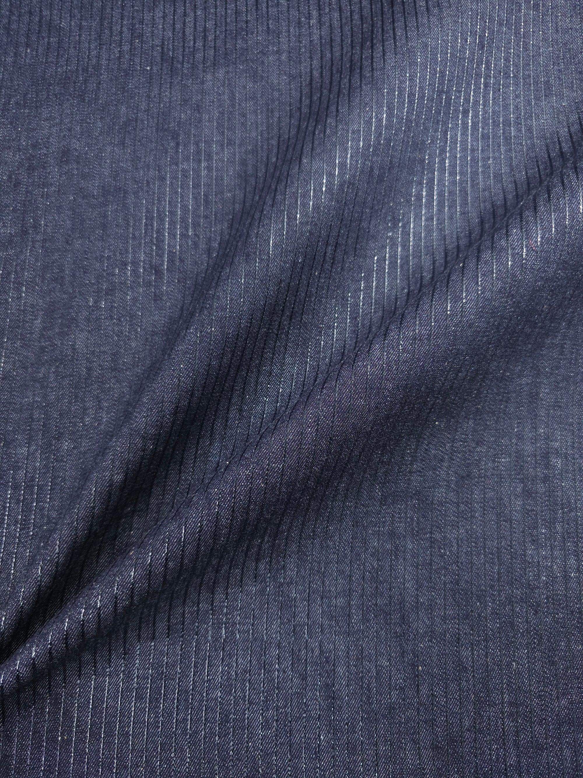 Charcoal Raised Stripe Denim