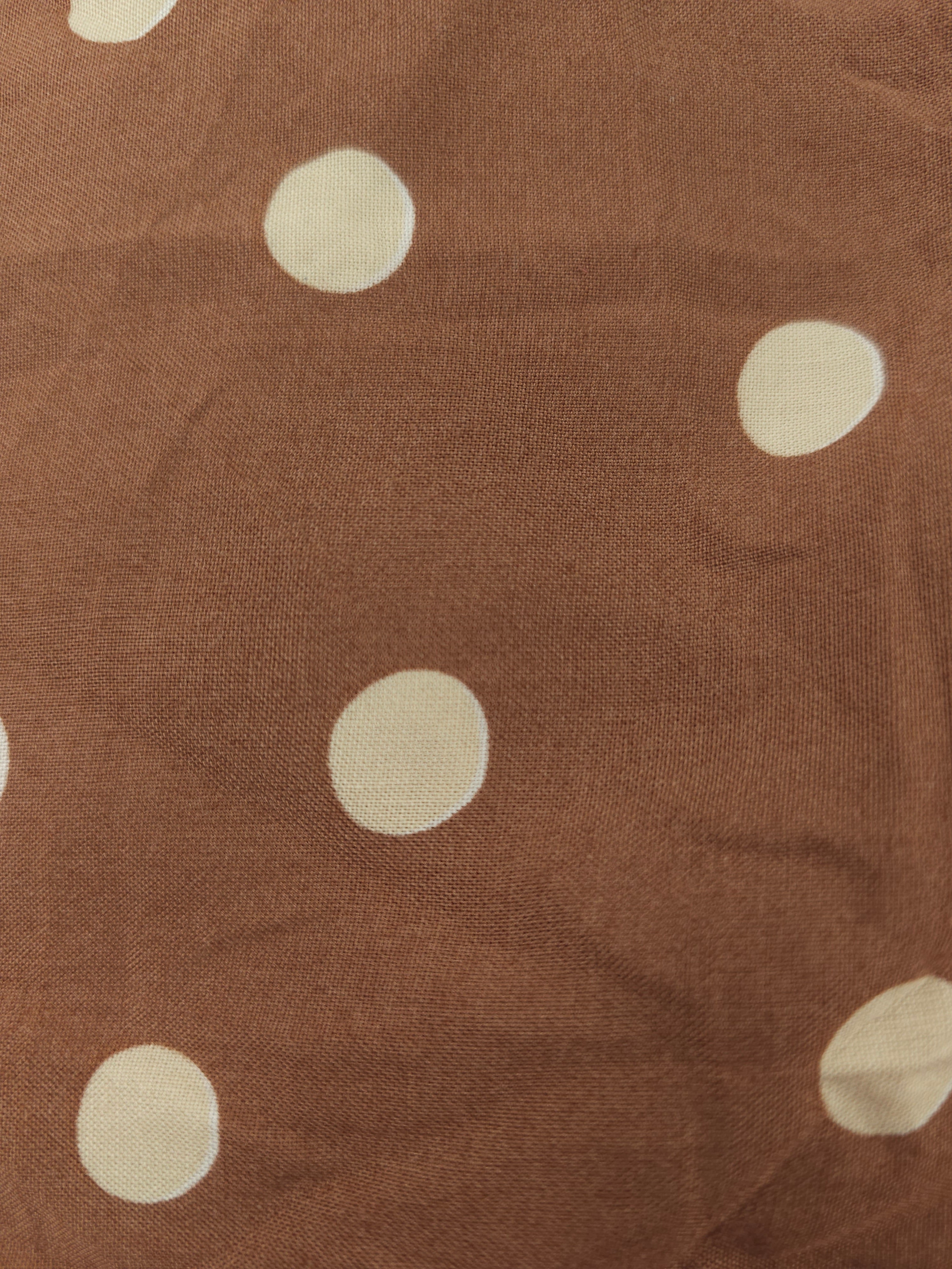Brown polka Viscose- 1.6m piece