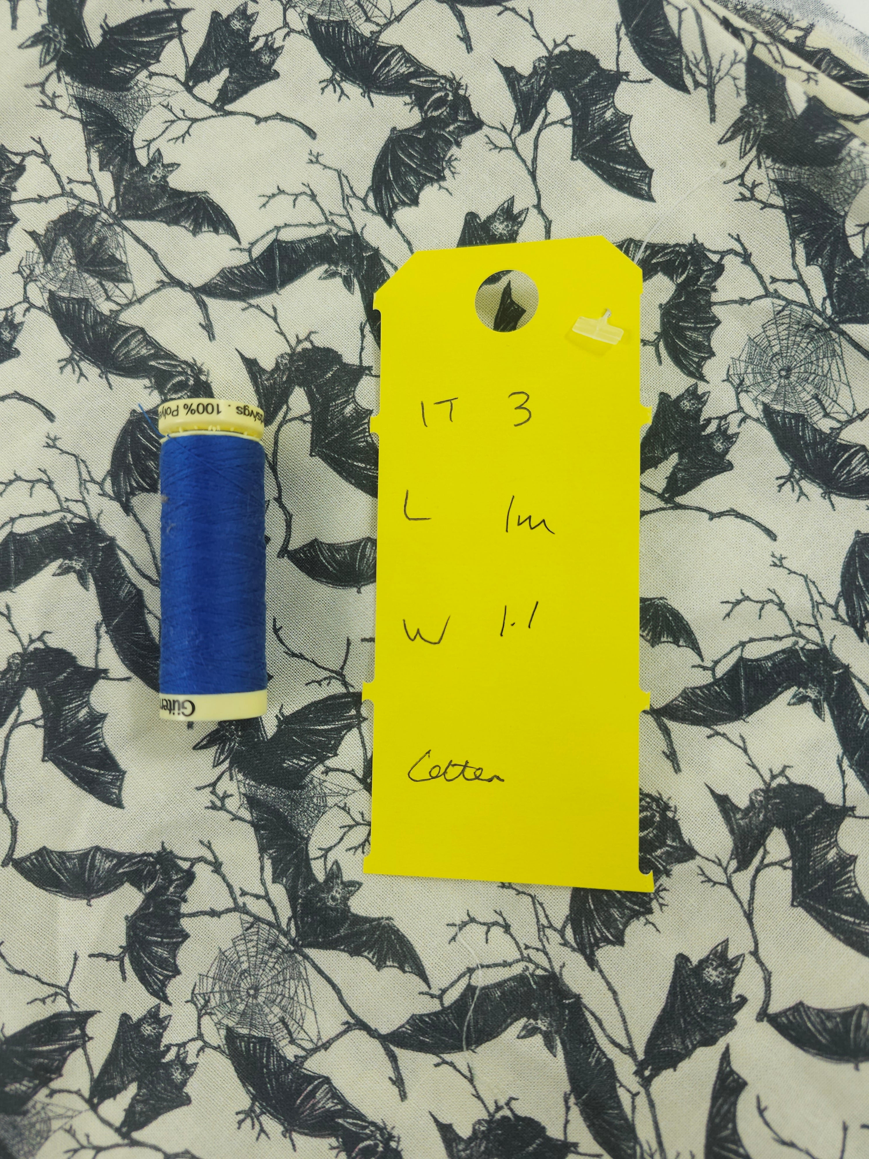 Cream bats Cotton- 1m piece
