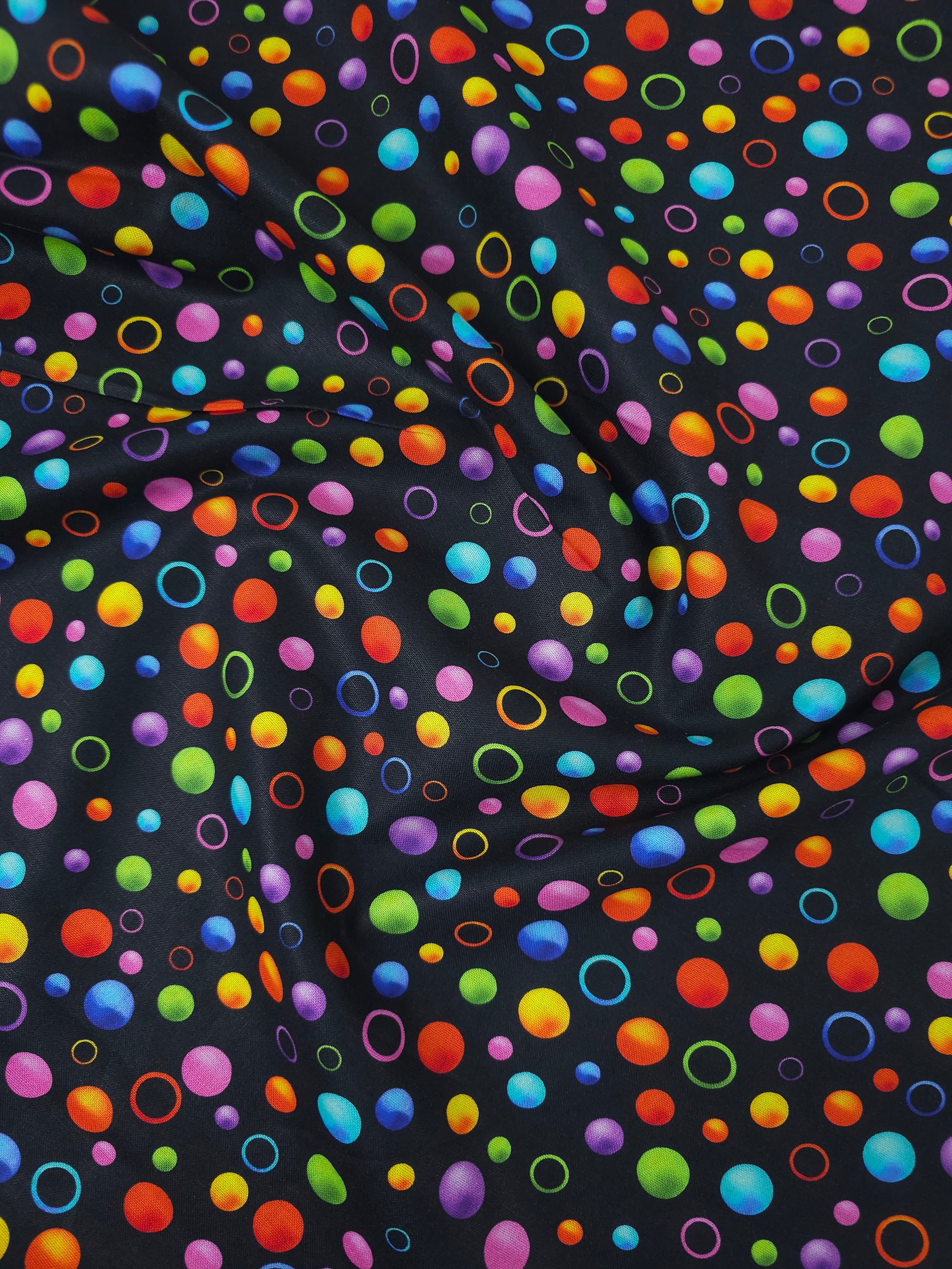 Multicolour Black Bubble 100% Cotton - Joann