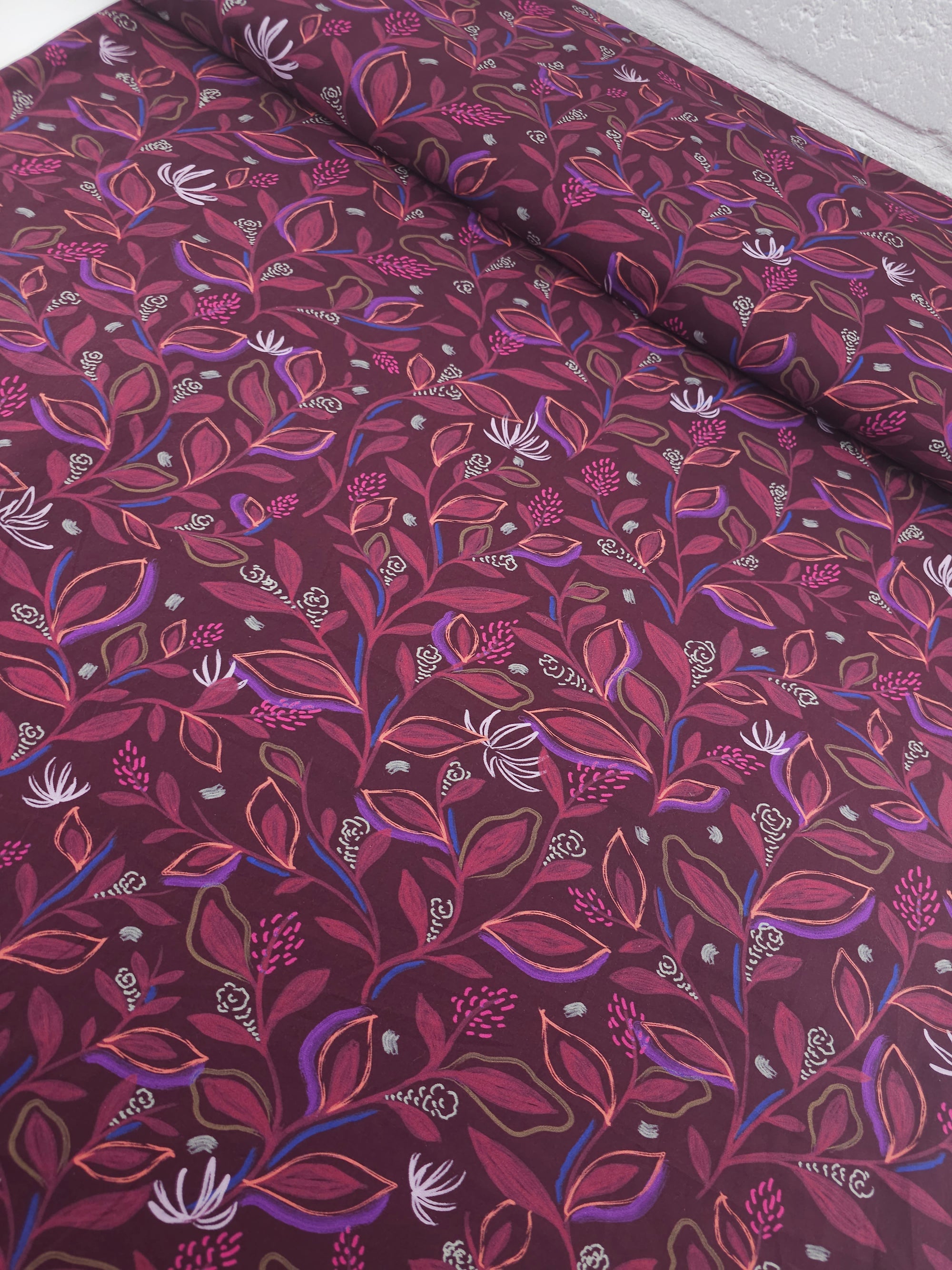 Grape Watercolour Leaf Twine 100% Cotton 60"