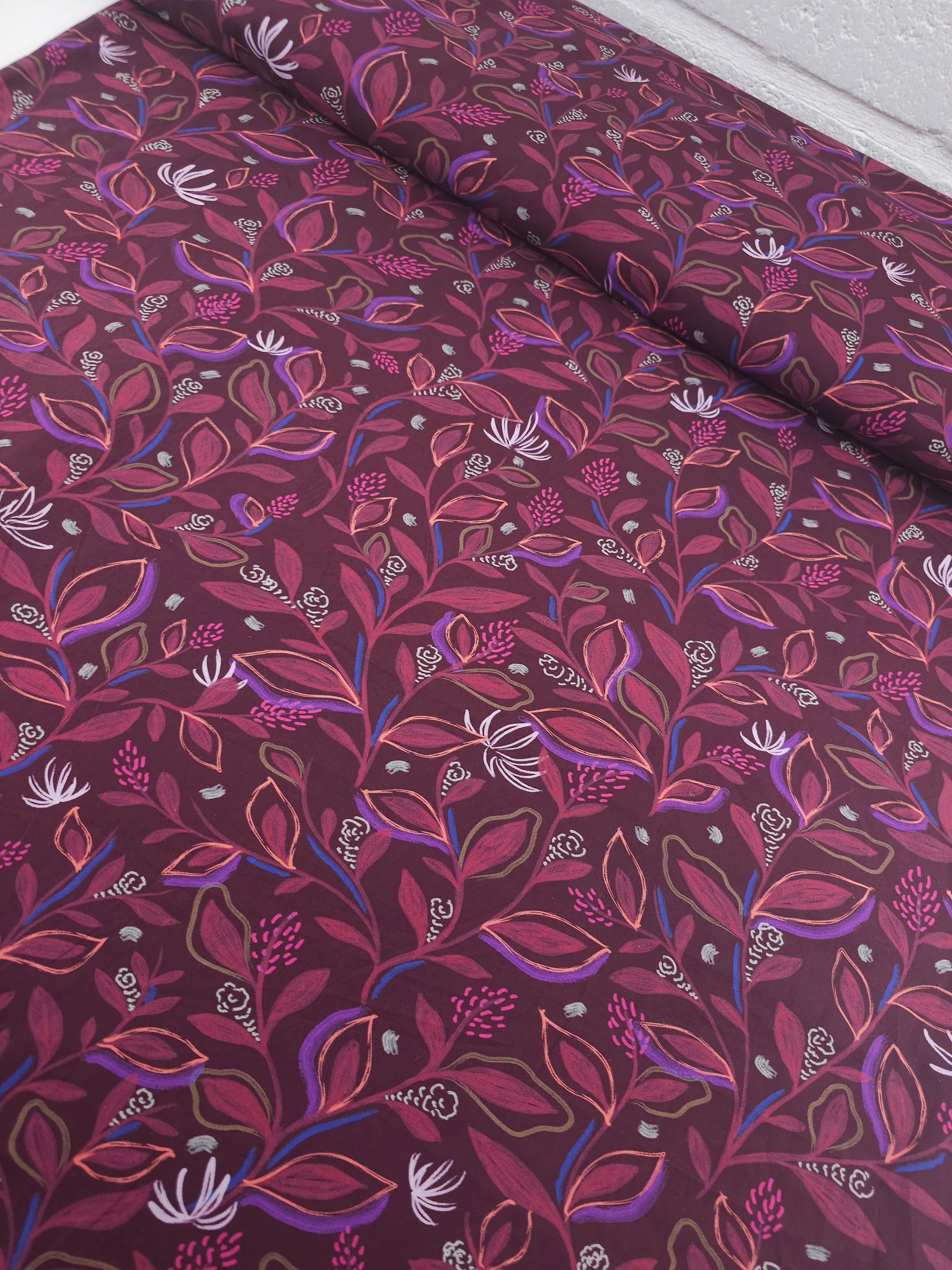 Grape Watercolour Leaf Twine 100% Cotton 60"