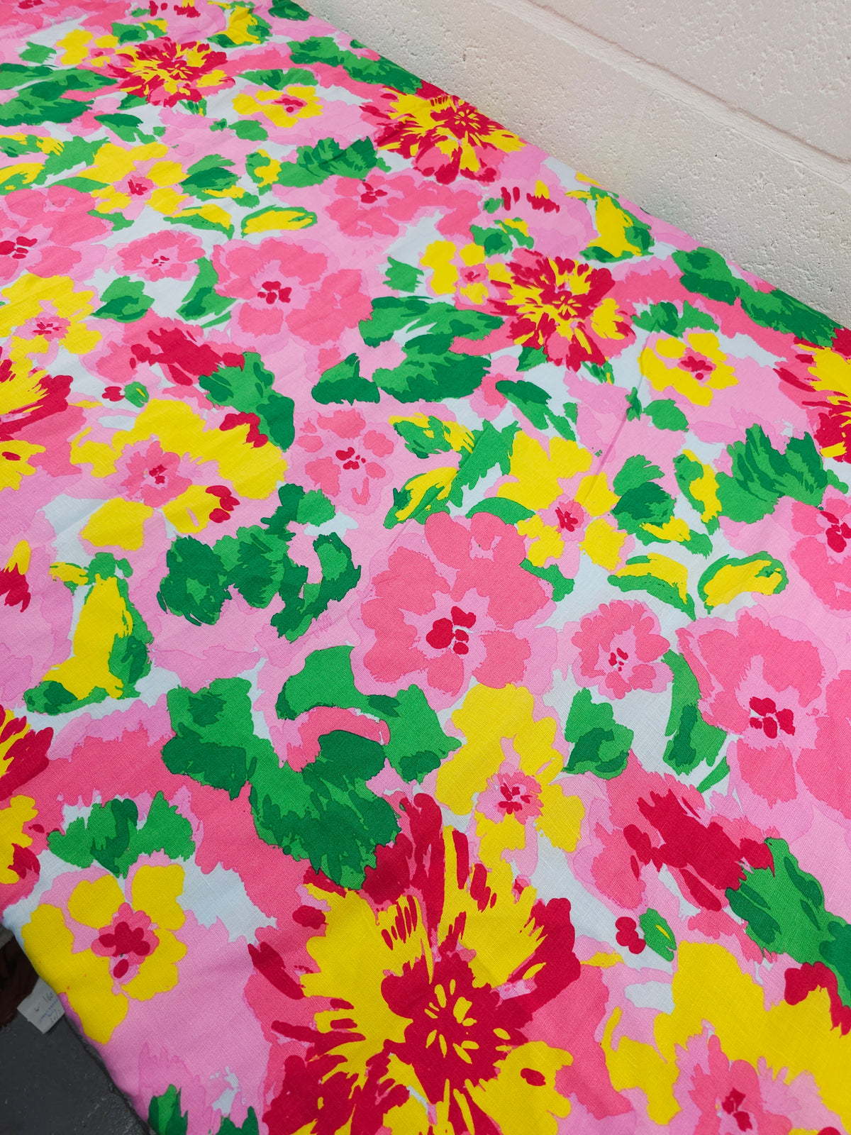 Pink/Yellow Floral Burst Linen