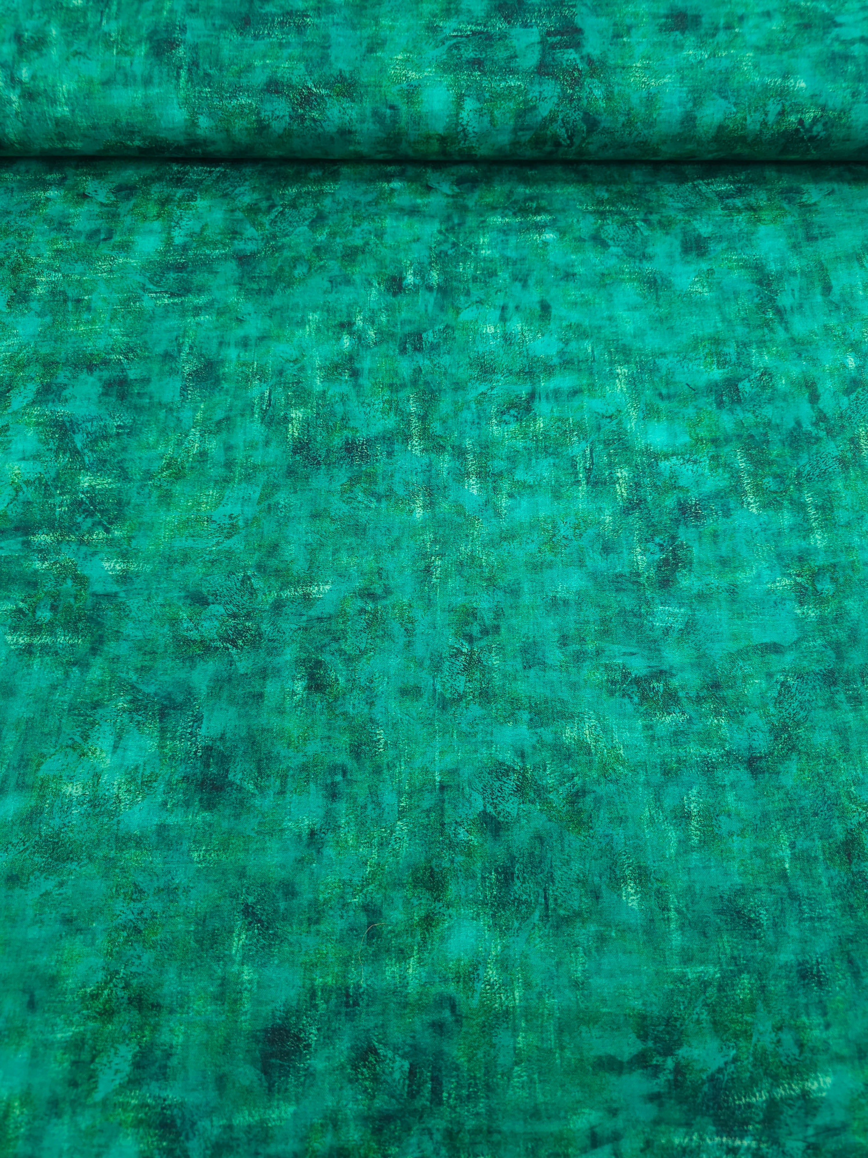 Jade Green Static Smudge 100% Cotton 106" *EXTRA WIDE*
