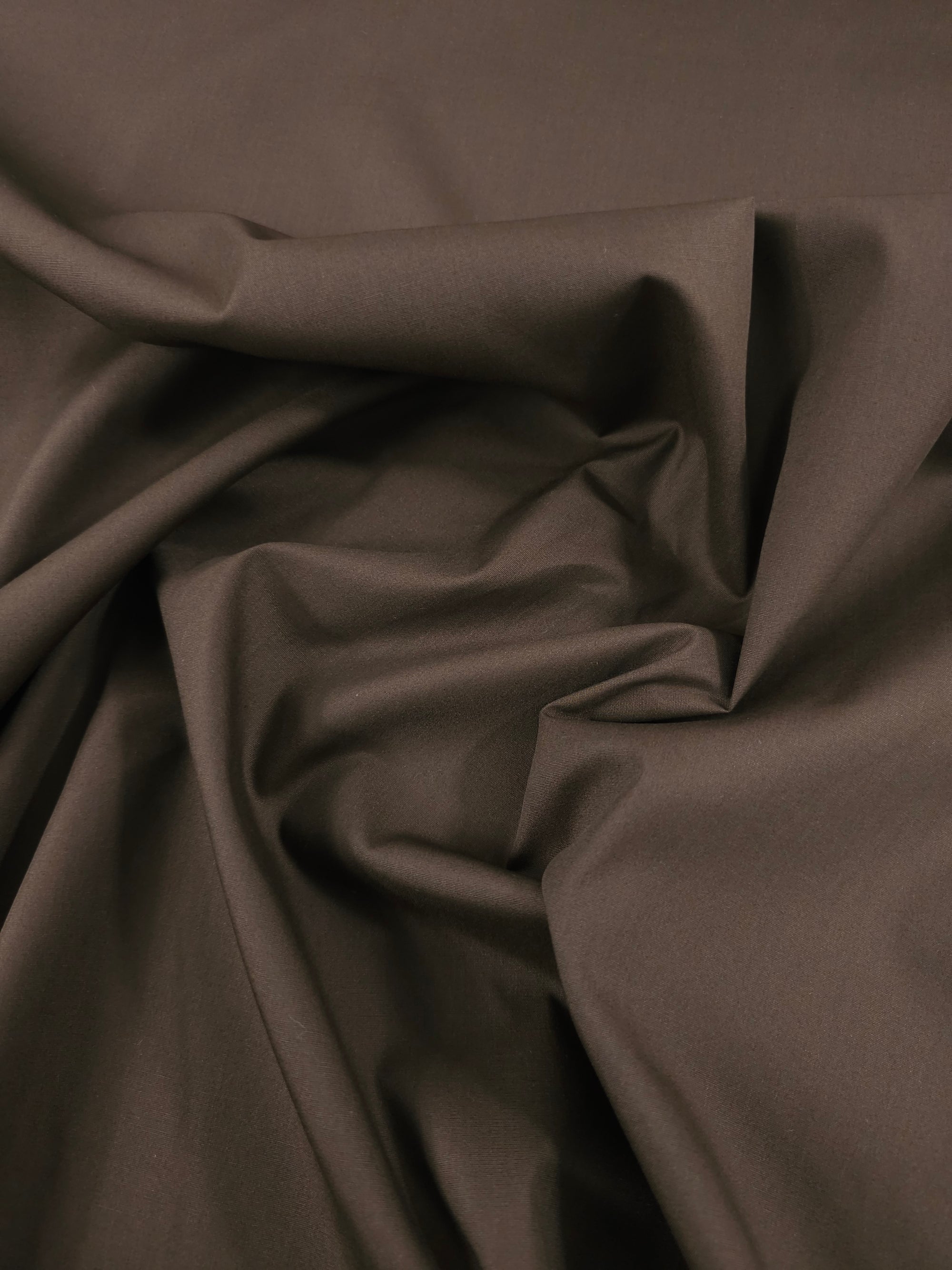 Dark Brown Cotton Poplin