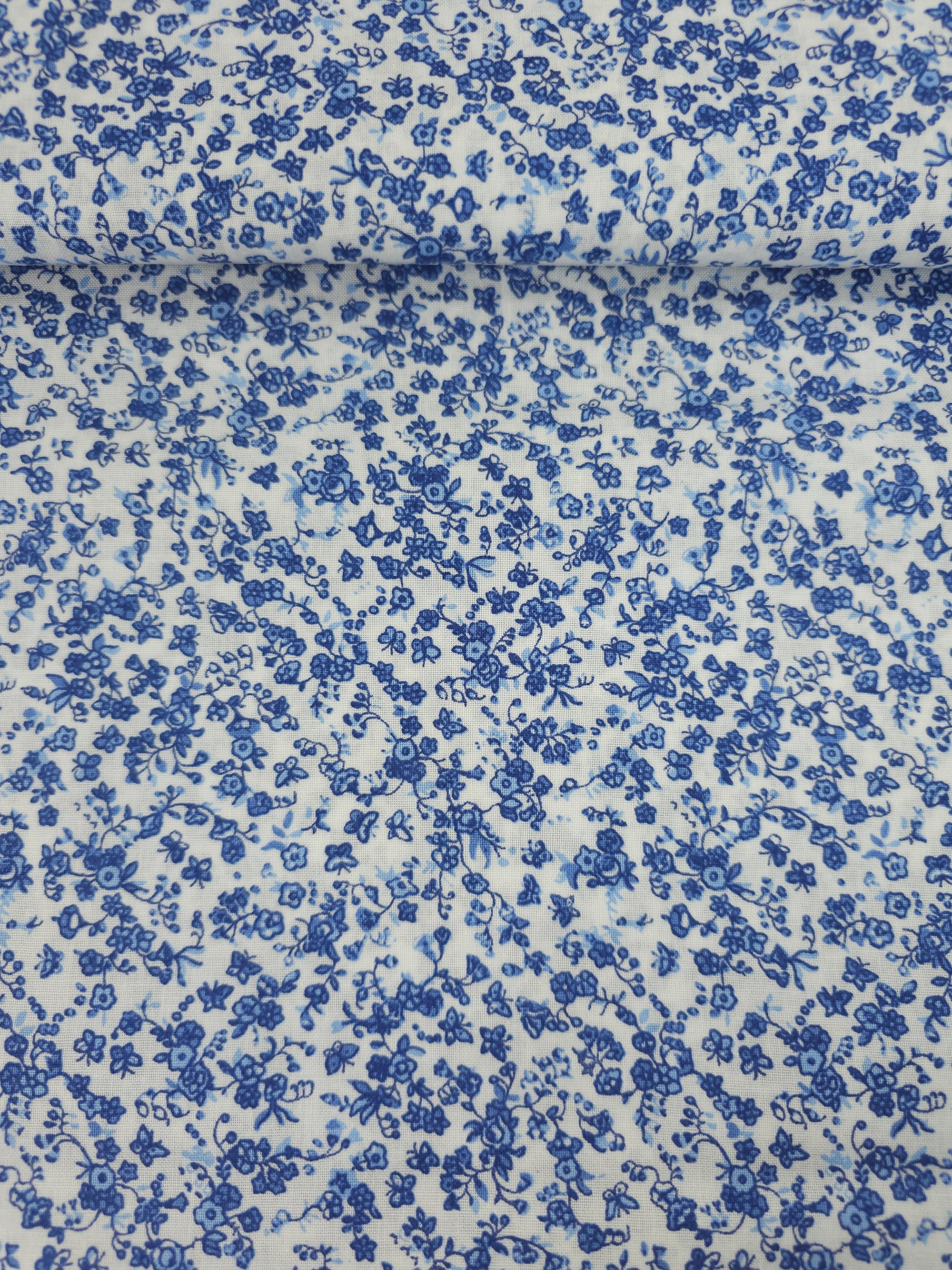 Blue Delph Floral 100% Cotton