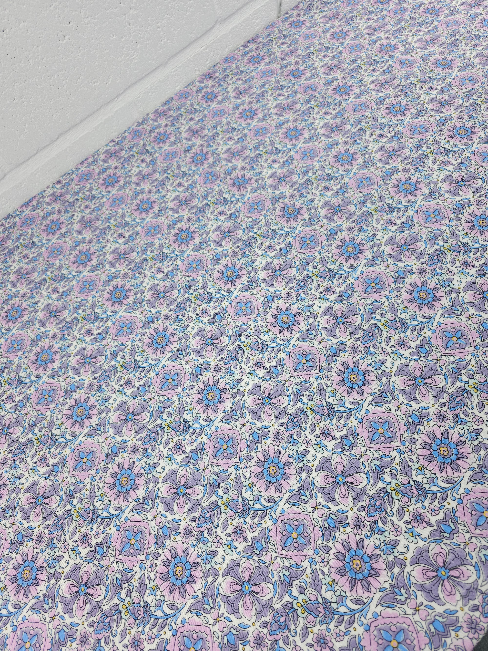 Lavender/Pink Geometric Floral Bloom Crinkle Viscose