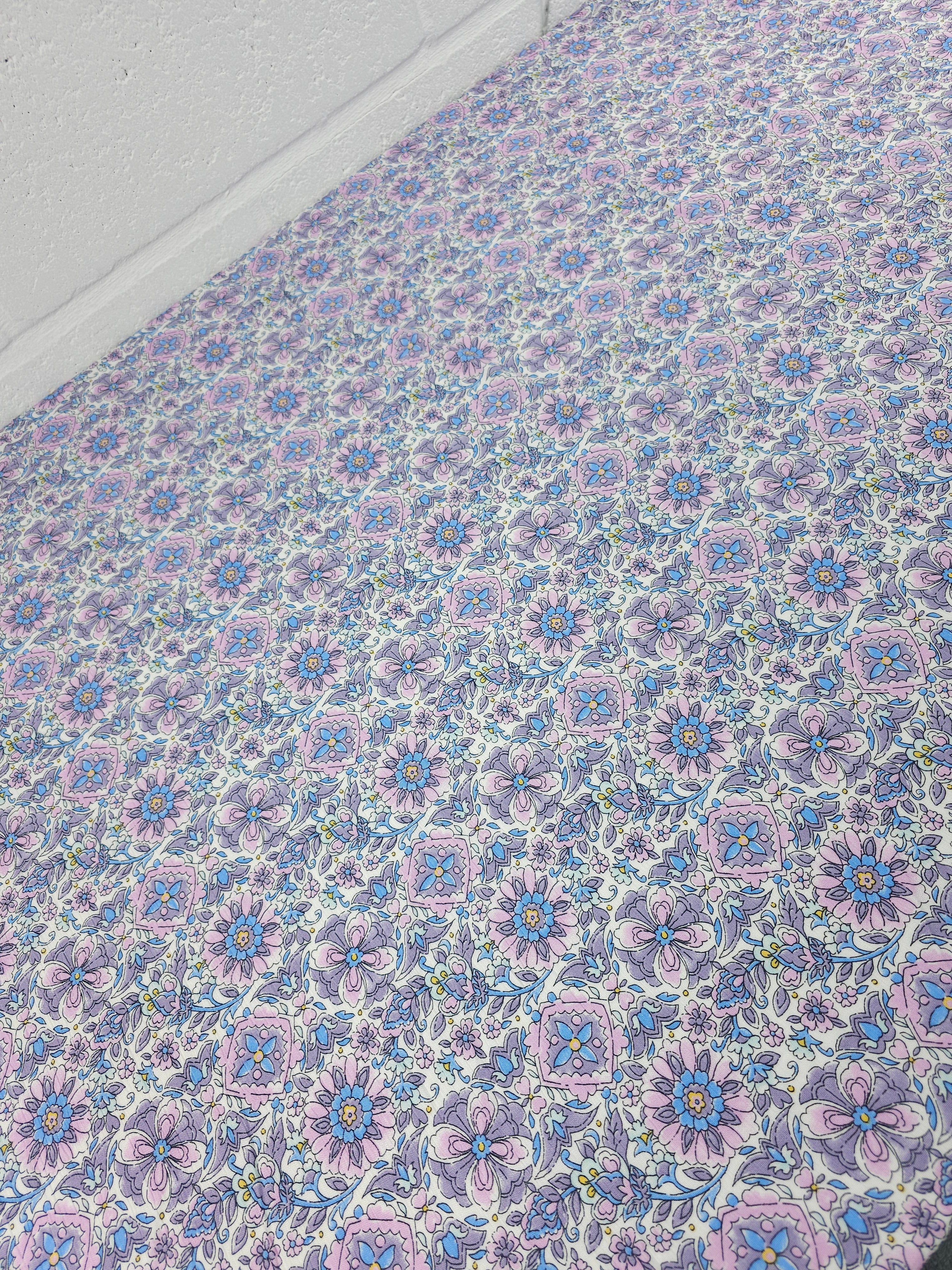 Lavender/Pink Geometric Floral Bloom Crinkle Viscose