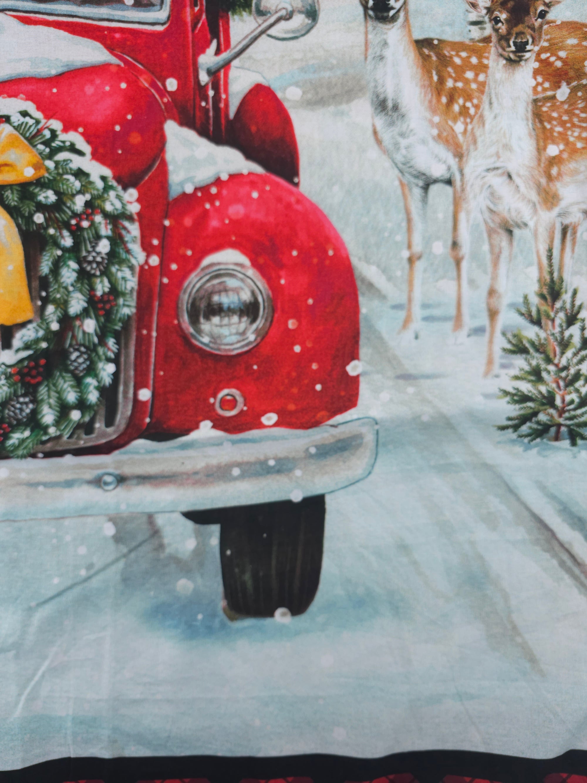 Christmas car Cotton panel- 1m