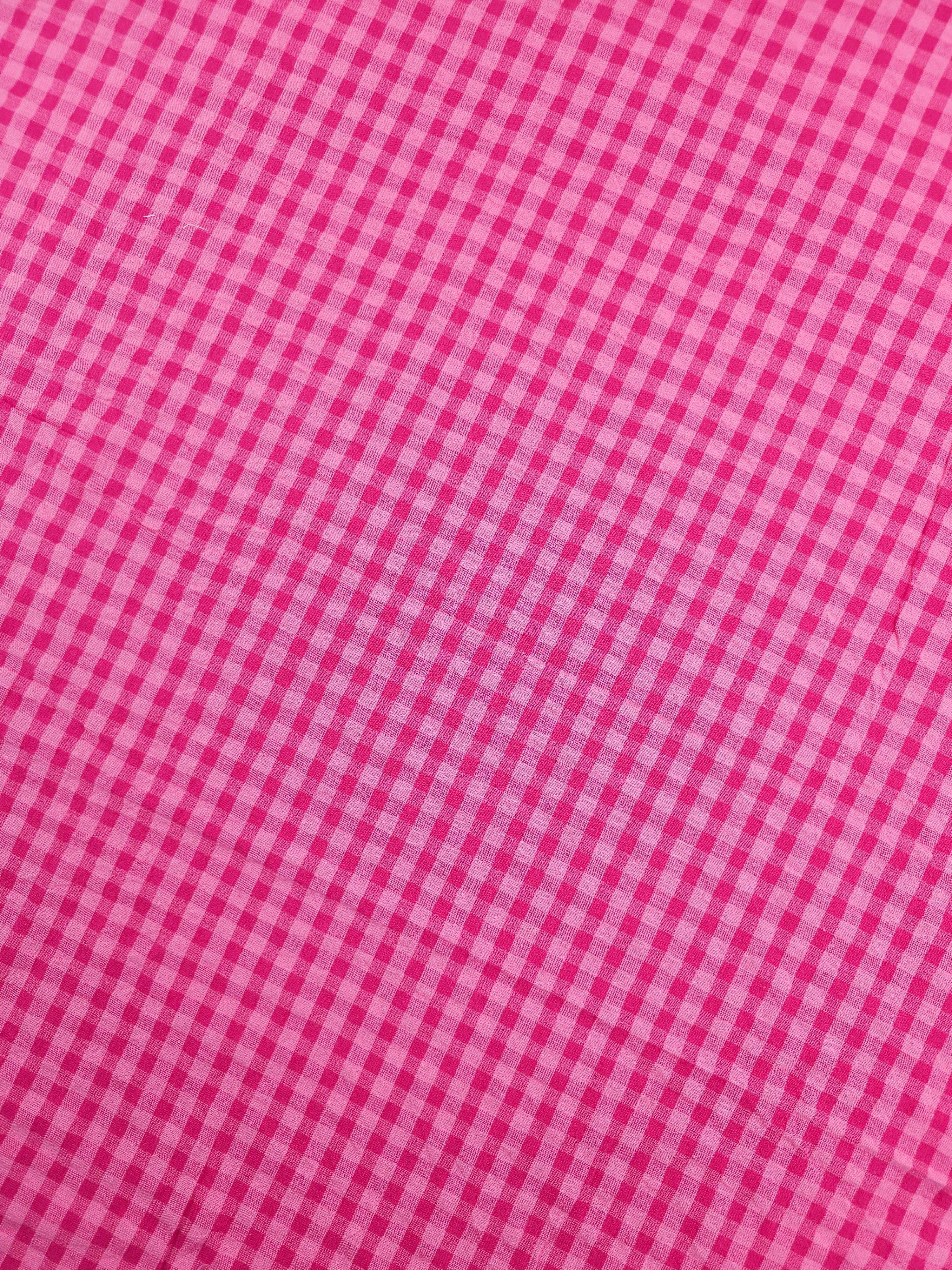 Hot Pink/Fuchsia Small Gingham Cotton SeerSucker *PRE-ORDER*