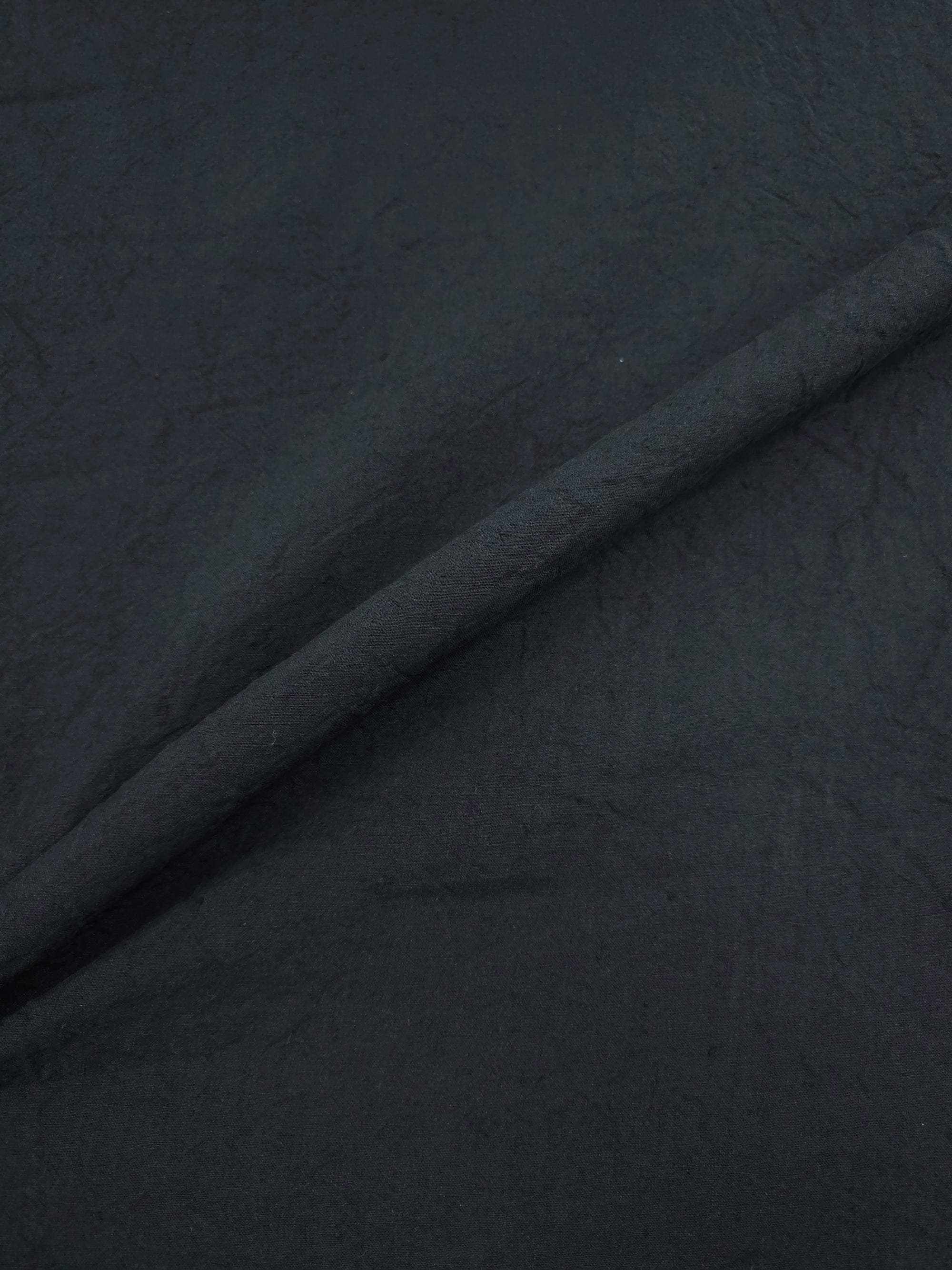 Black Textured Crinkle Cotton