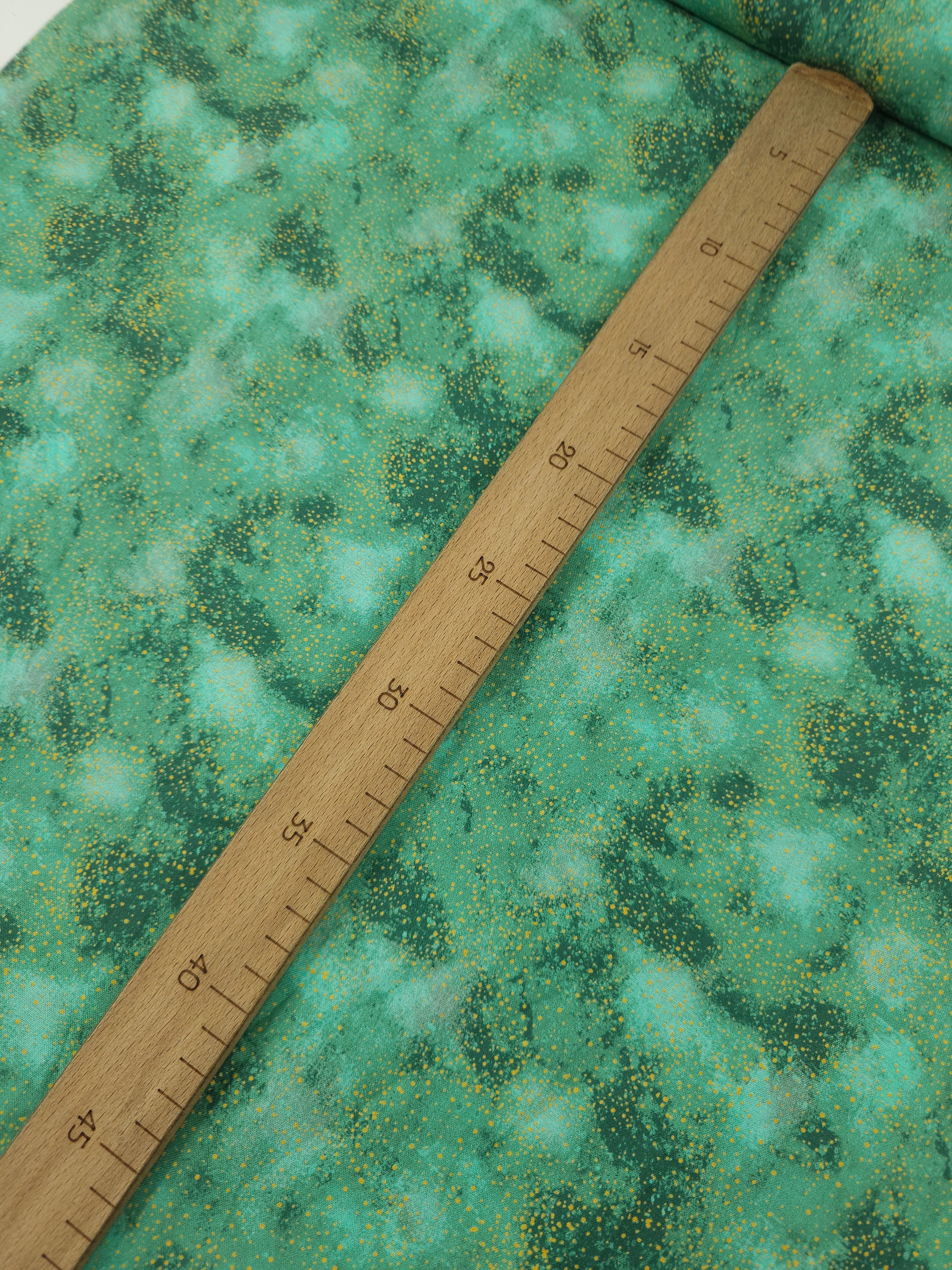 Sage Green/Gold Speckle Clouds 100% Cotton