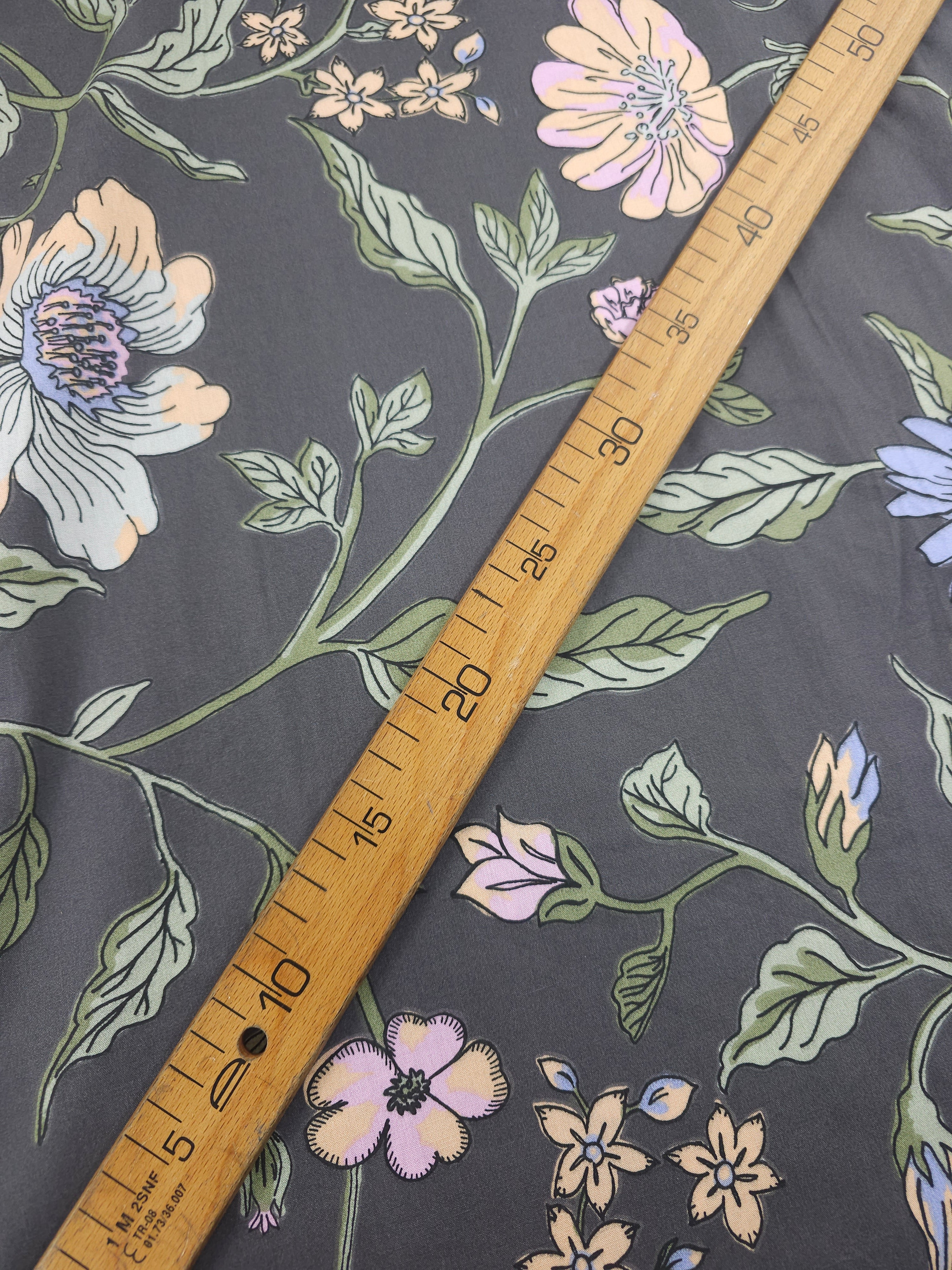 Charcoal Floral Vine 100% Cotton 100” - Urban Outfitters *EXTRA WIDE*