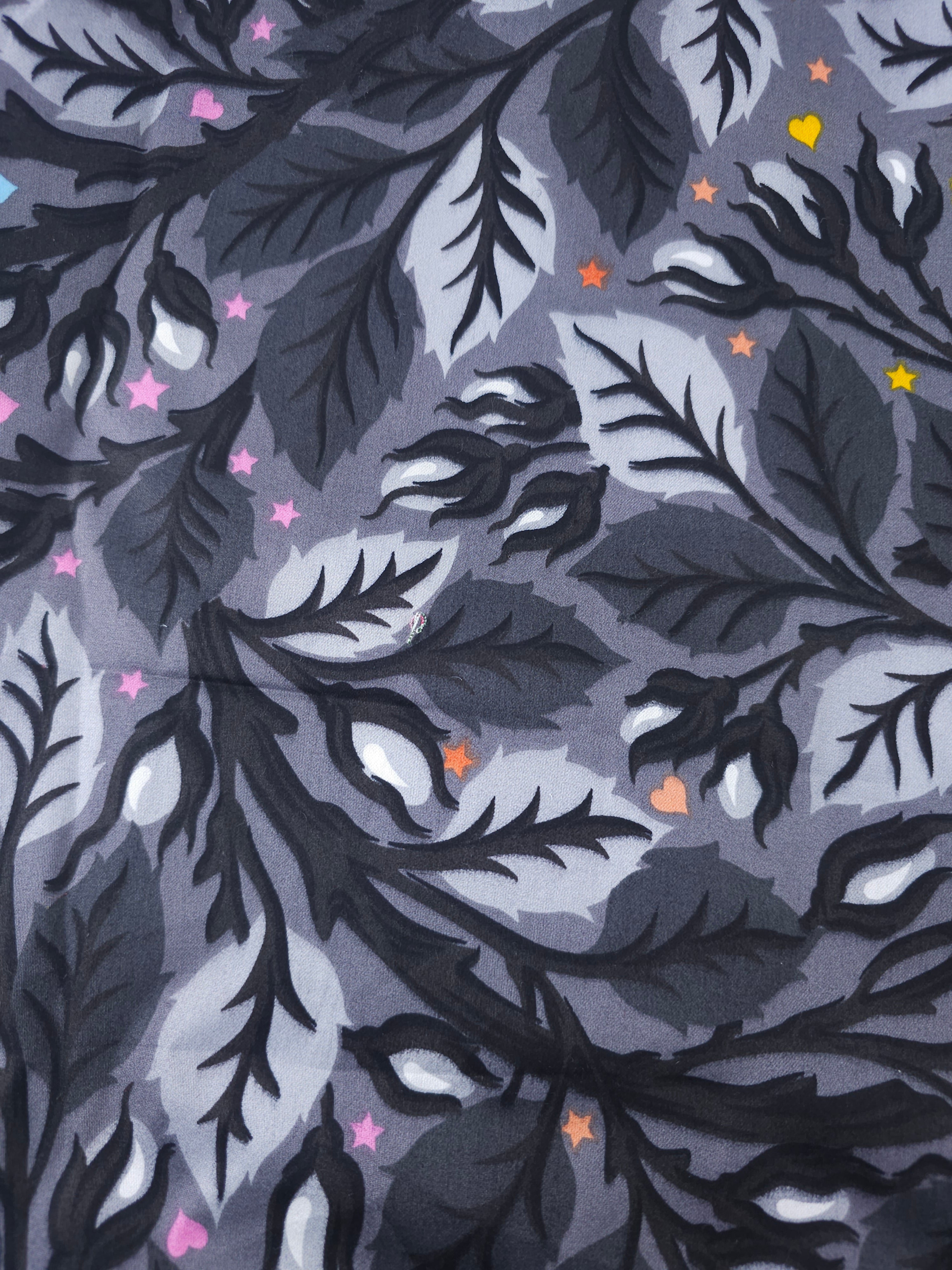 Dark grey rainbow thistle Cotton- 1.9m