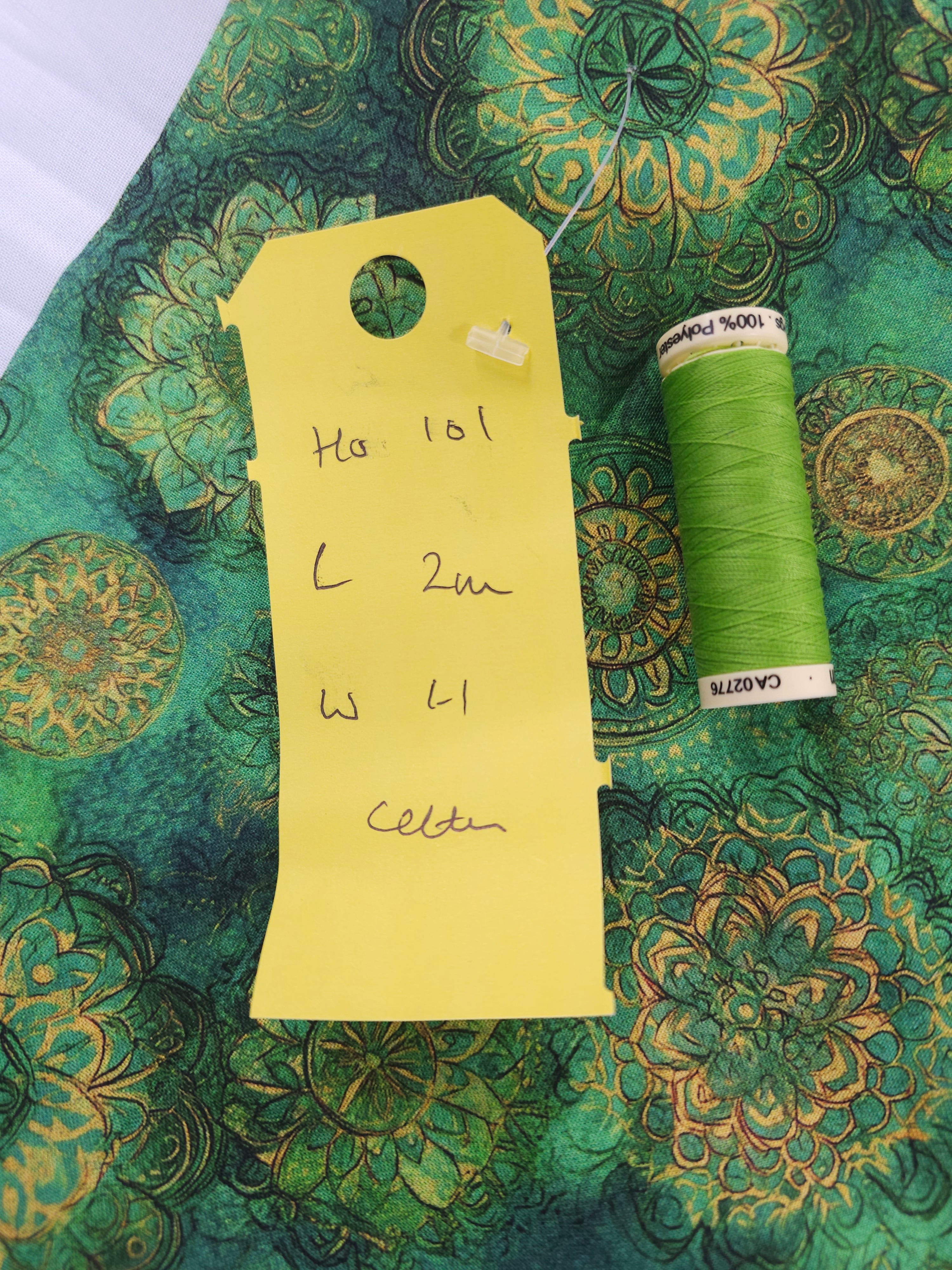 Green mandala Cotton- 2m piece